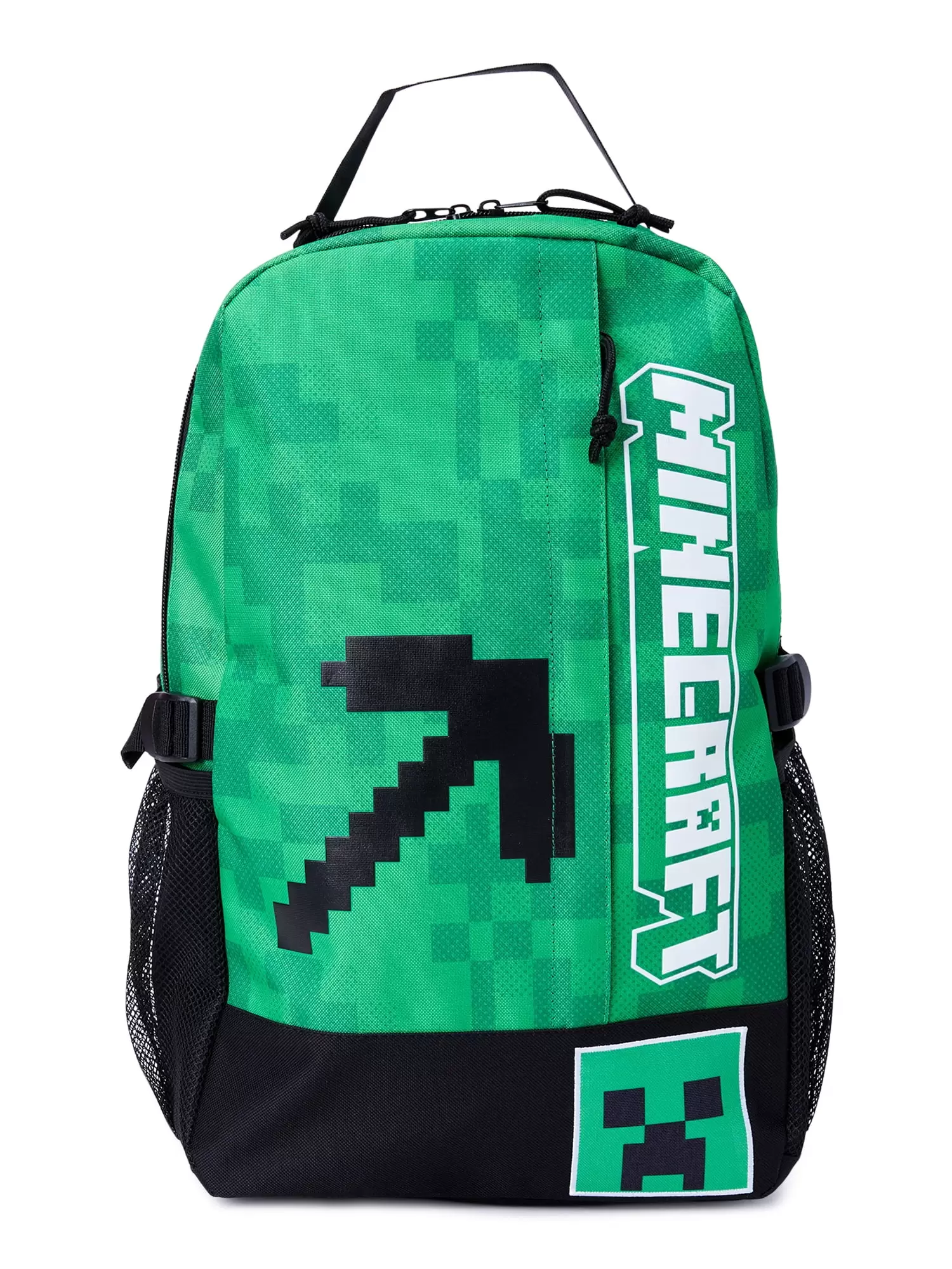 Minecraft Pickaxe Creeper Unisex 18 Laptop Backpack. Green Black