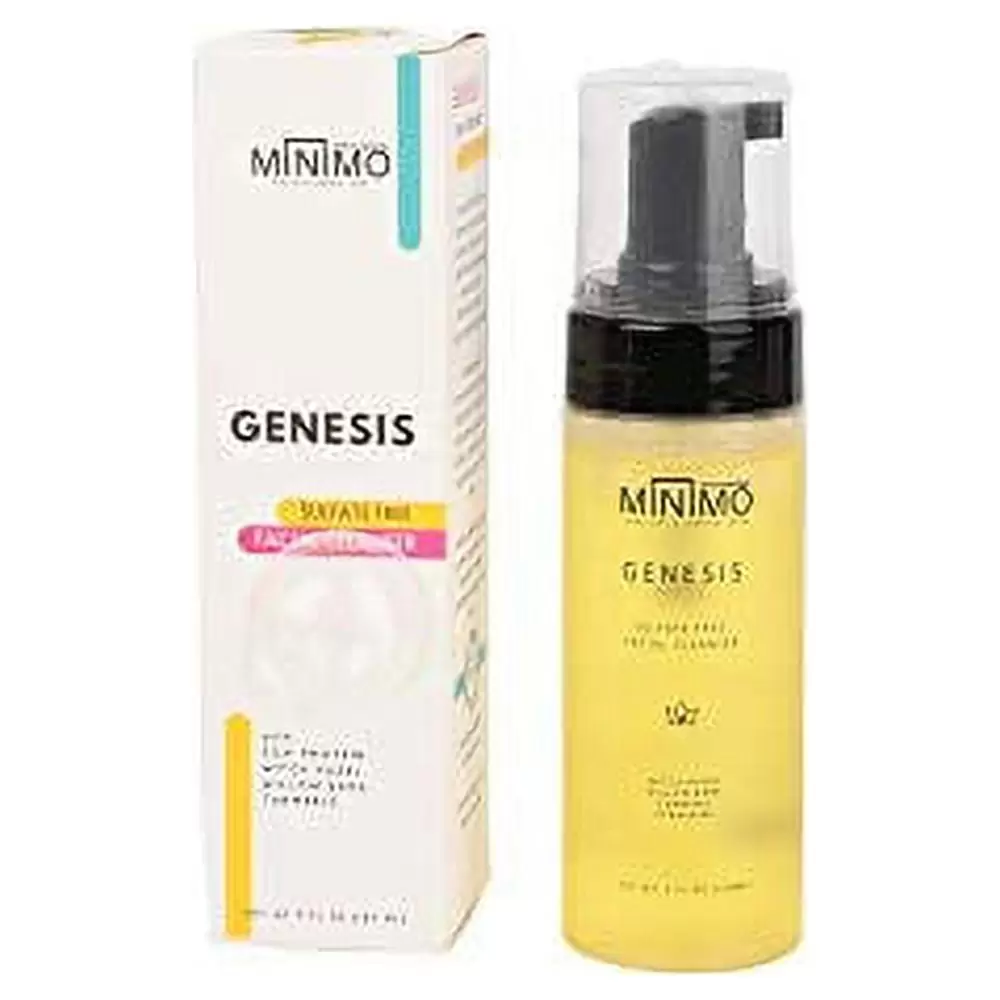 Minimo Genesis Sulfate-Free Skin Brightening Foaming Facial Cleanser Wash for Women Men Oily Skin