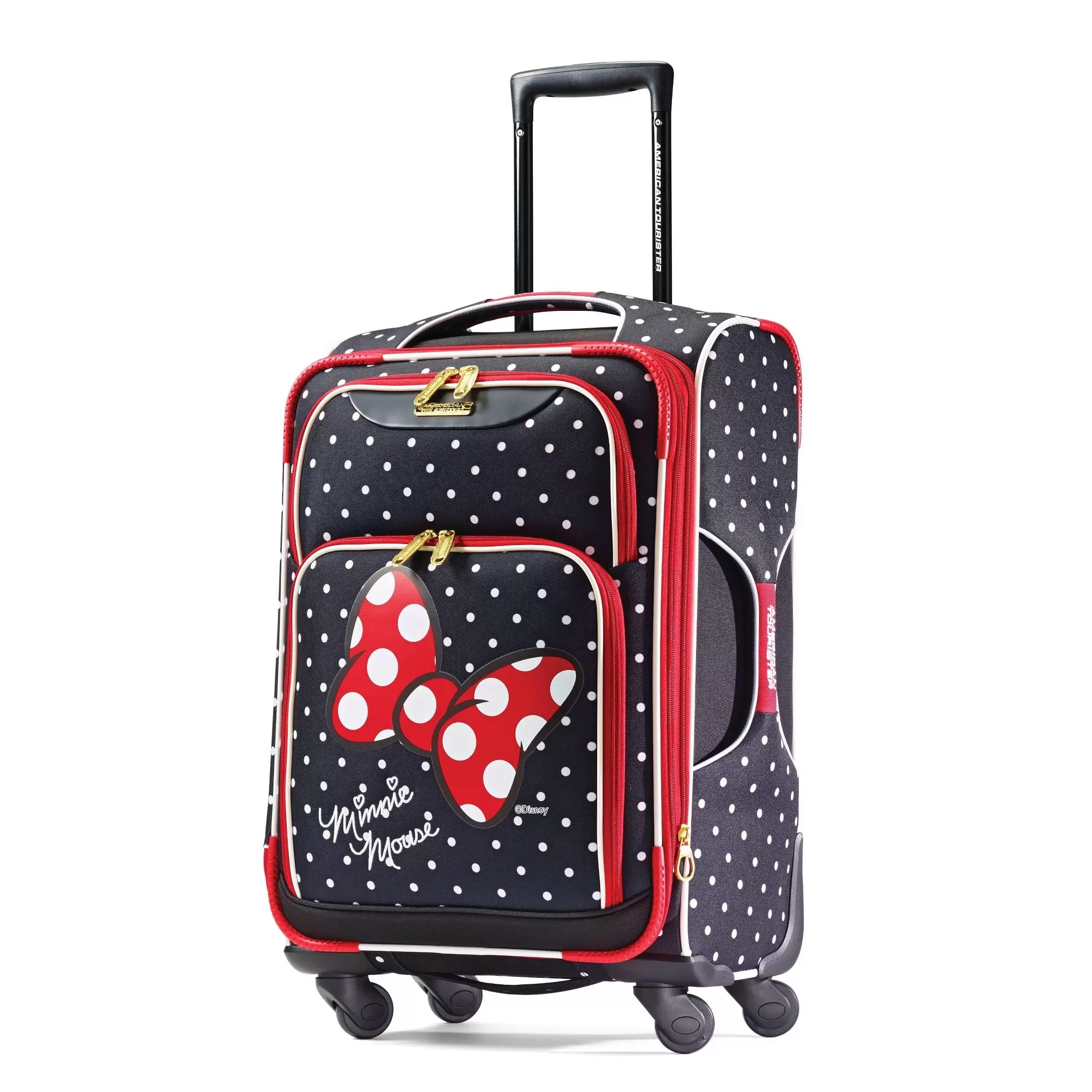 Minnie Mouse Red Bow Softside Carry On Spinner Suitcase