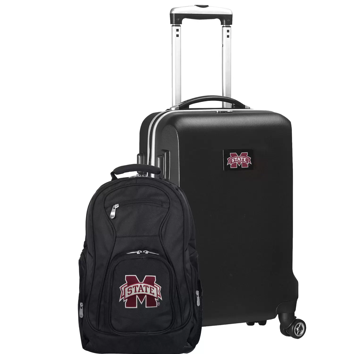 Mississippi State Bulldogs Deluxe 2-Piece Backpack and Carry-On Set - Black