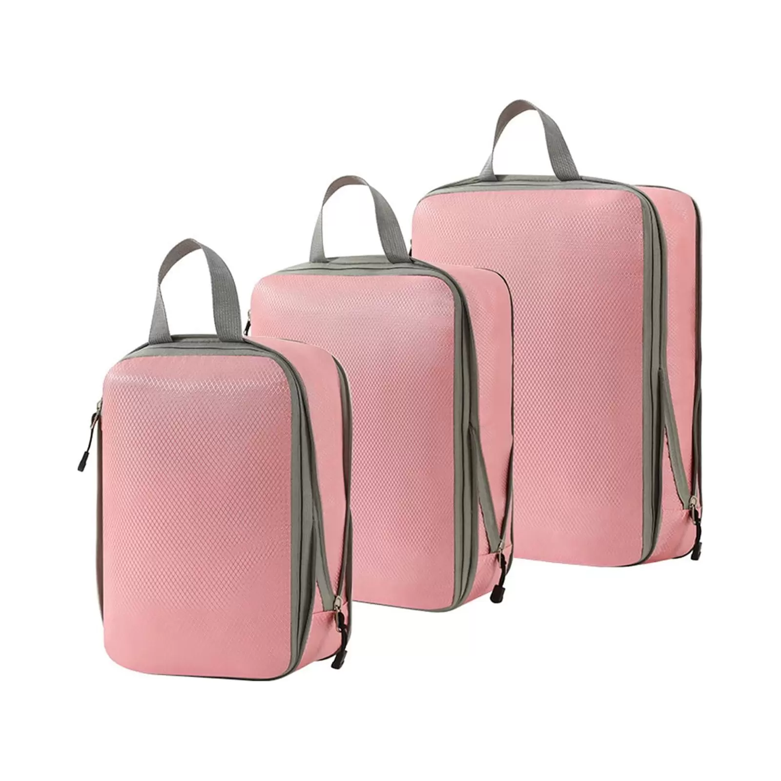 Moocorvic Compression Packing Cubes For Travel. 3Pcs Travel Bags Luggage Organizers Travel Compression Cubes For Suitcases Double Capacity Design For Travel(Pink)