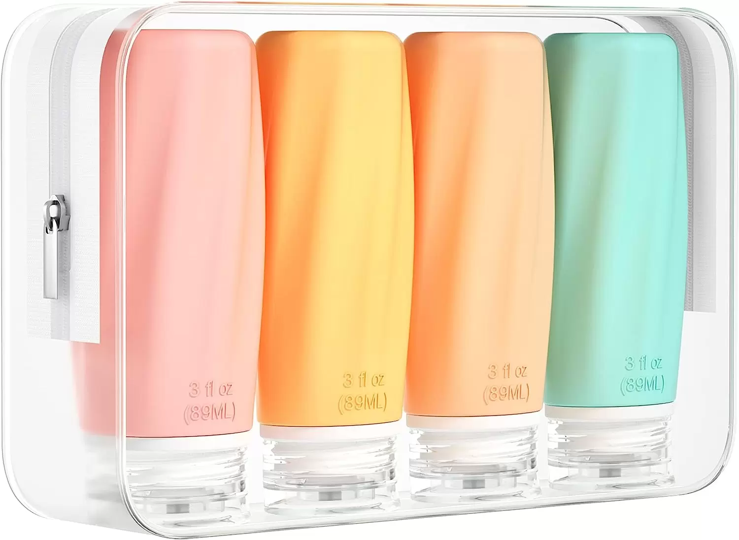 Morfone Travel Bottles for Toiletries. 3oz Tsa Approved Travel Size Containers Leak Proof BPA Free Squeezable Travel Accessories Refillable for Shampoo Conditioner Lotion Liquids(Pink.Green.Orange)