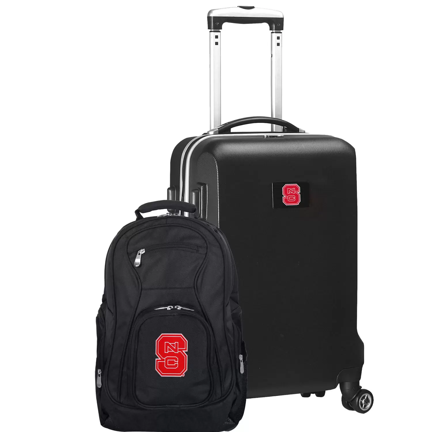 NC State Wolfpack Deluxe 2-Piece Backpack and Carry-On Set - Black