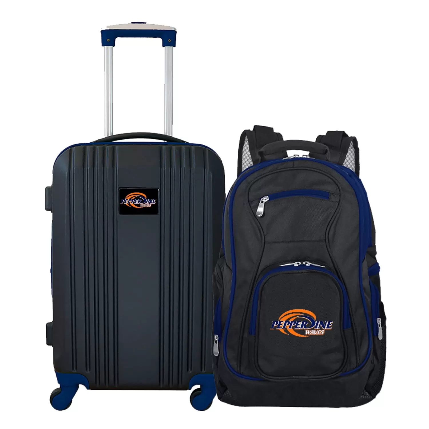 NCAA Pepperdine University Waves 2-Piece Luggage and Backpack Set