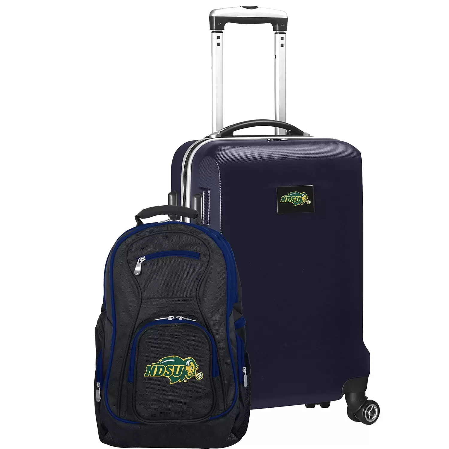 NDSU Bison Deluxe 2-Piece Backpack and Carry-On Set - Navy