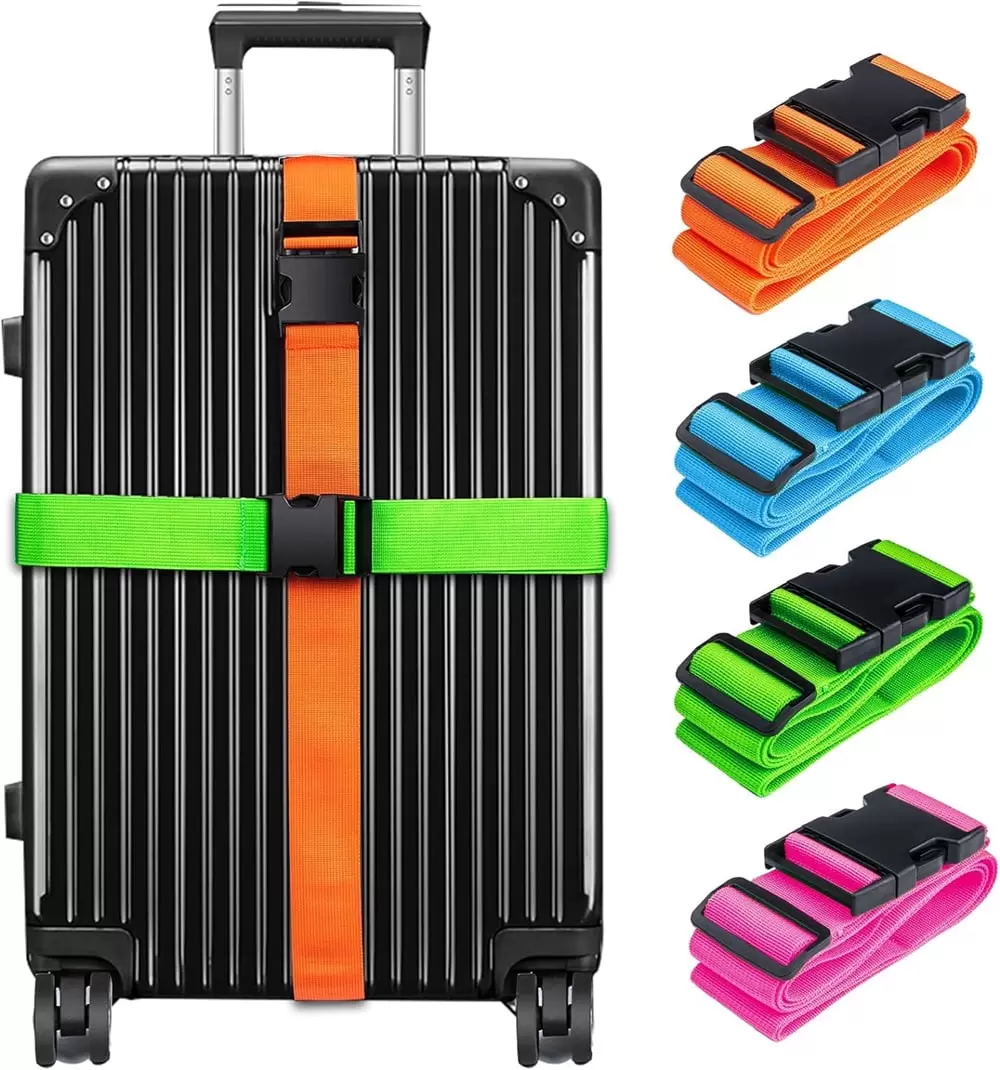 NOGIS Luggage Straps Belts Keep Suitcase Secure While Traveling. 74 Long Add a Bag Premium Accessory for Travel Bag Closure. 4 Pack Mixed Colors