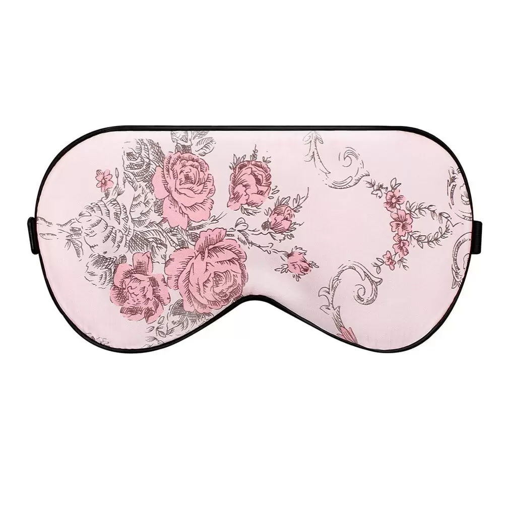 NUOLUX Silk Filled Sleep Eye Mask Cover Large Eyeshade Blindfold for Sleep Nap Meditation (Pink Rose)