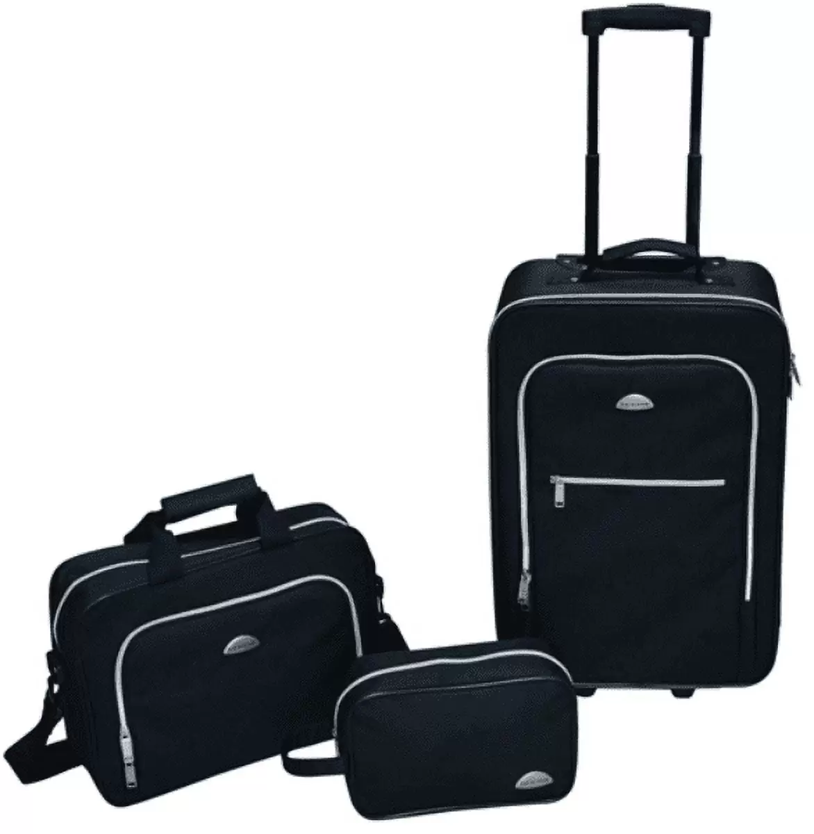 Navigator. Hardwire Expandable Spinner Luggage's . Black. 3 Piece Set