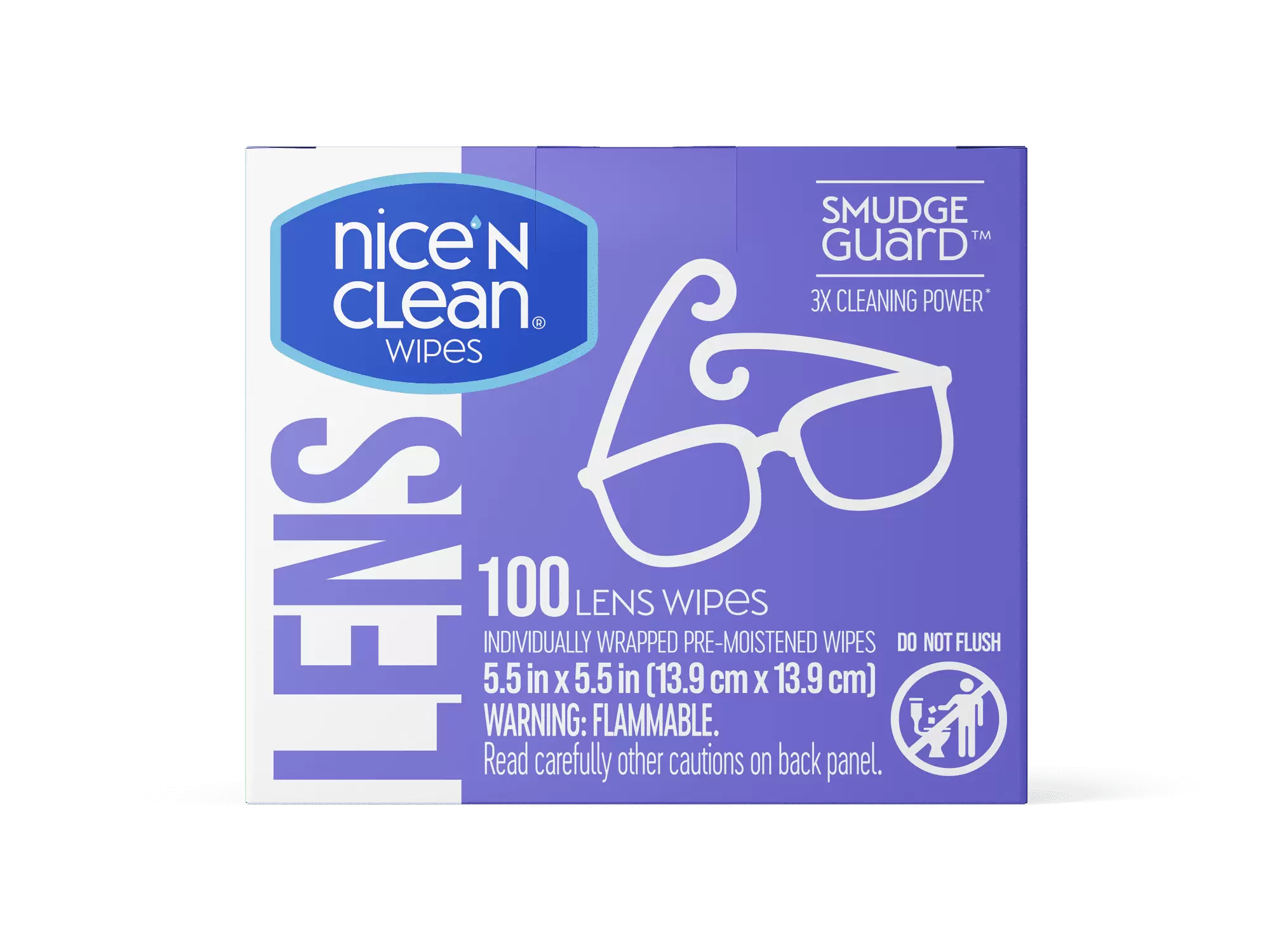 Nice N CLEAN SmudgeGuard Eyeglass Cleaner. Lens Wipes (100)