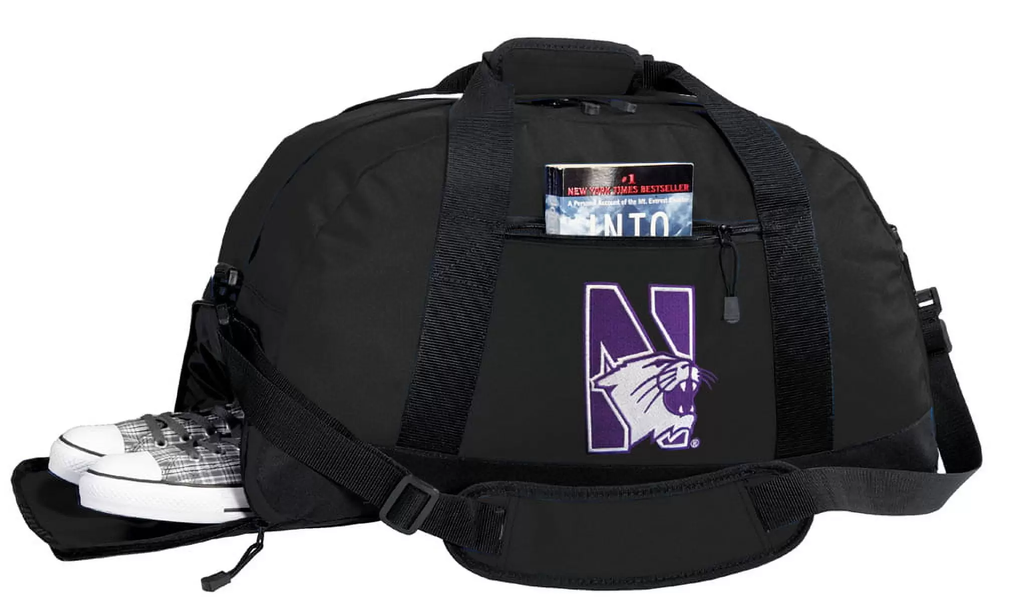 Northwestern University Duffel Bag or Northwestern Gym Bag WITH SHOE POCKET