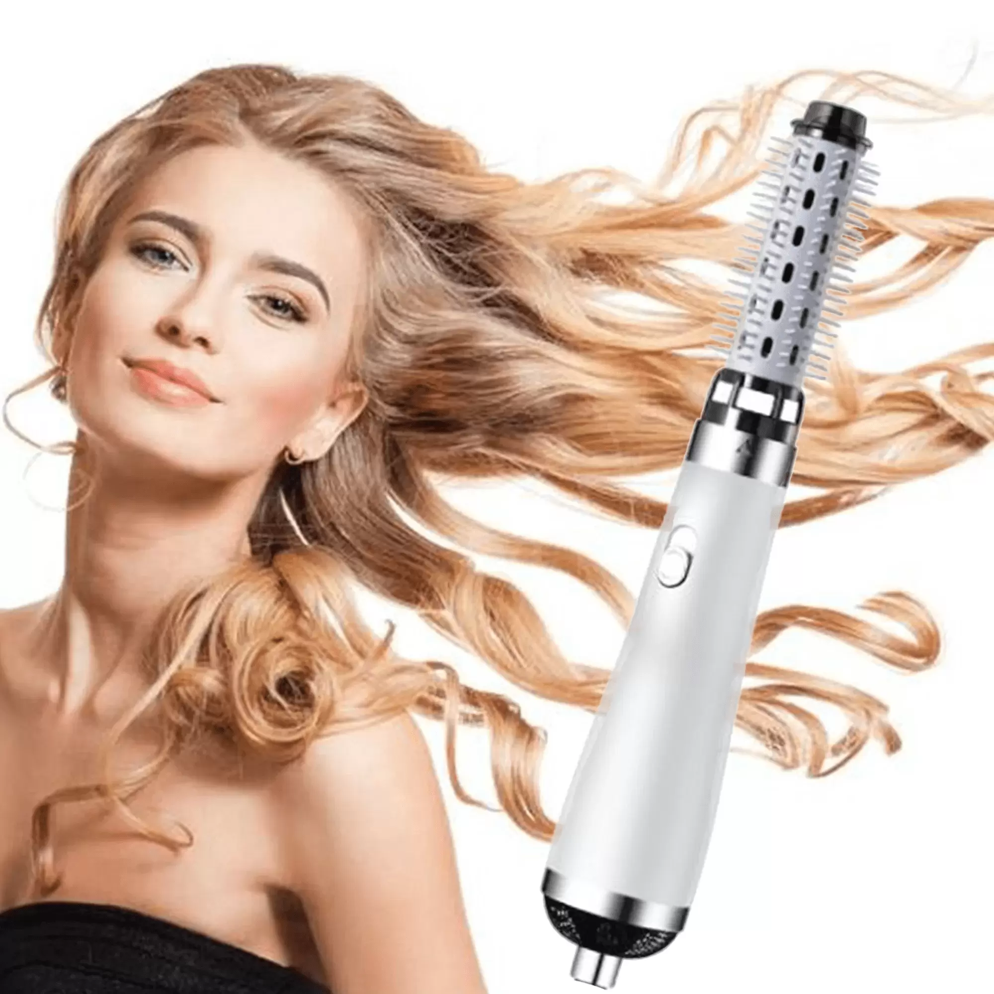 Oenbopo Hair Dryer Brush. 3 in 1 Hot Air Brush for Straightening/Curling/Drying. 3 Temperature Settings. Detachable Design for Travel Salon