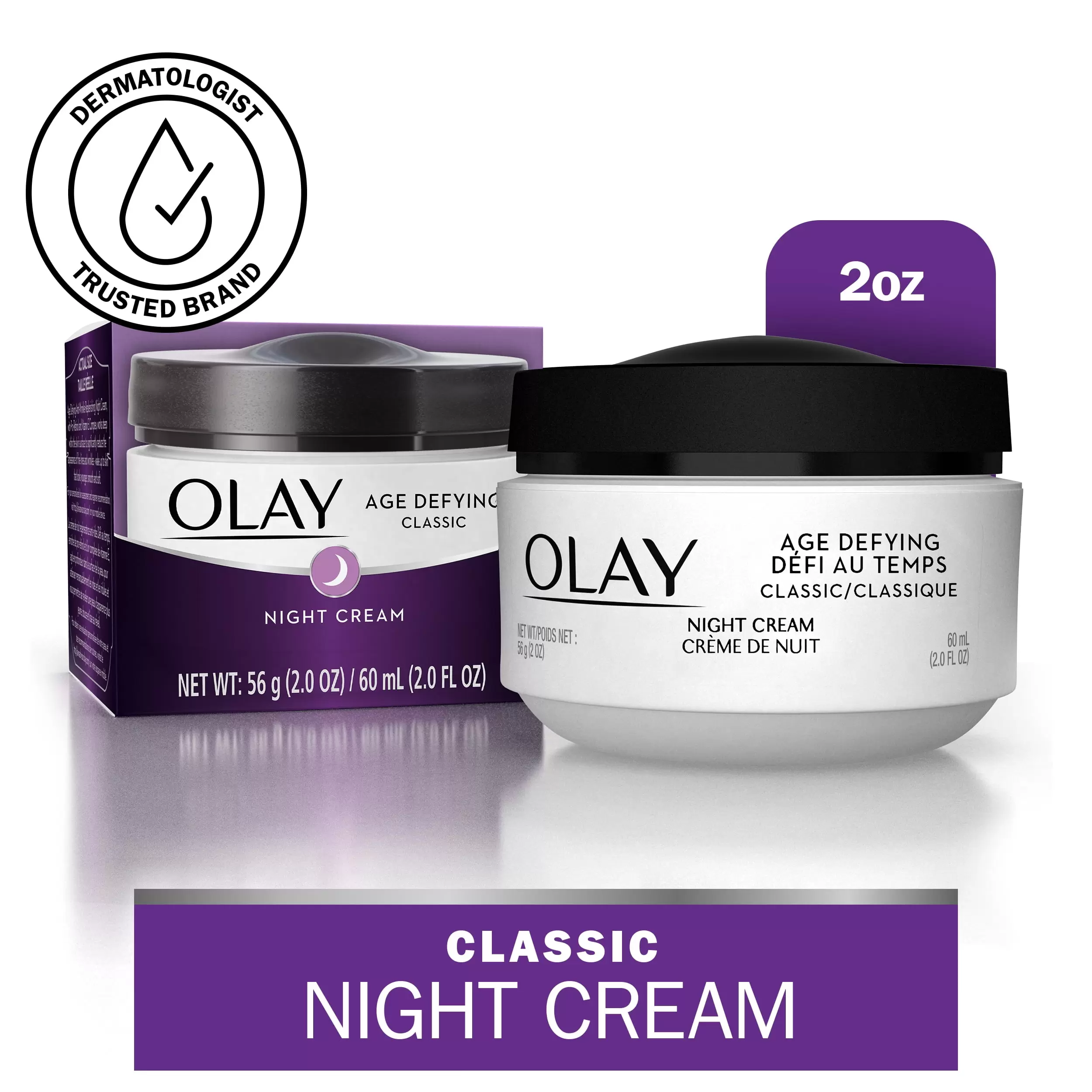 Olay Age Defying Anti-Wrinkle Night Cream. Fights Fine Lines & Wrinkles for Combination Skin. 2.0 oz