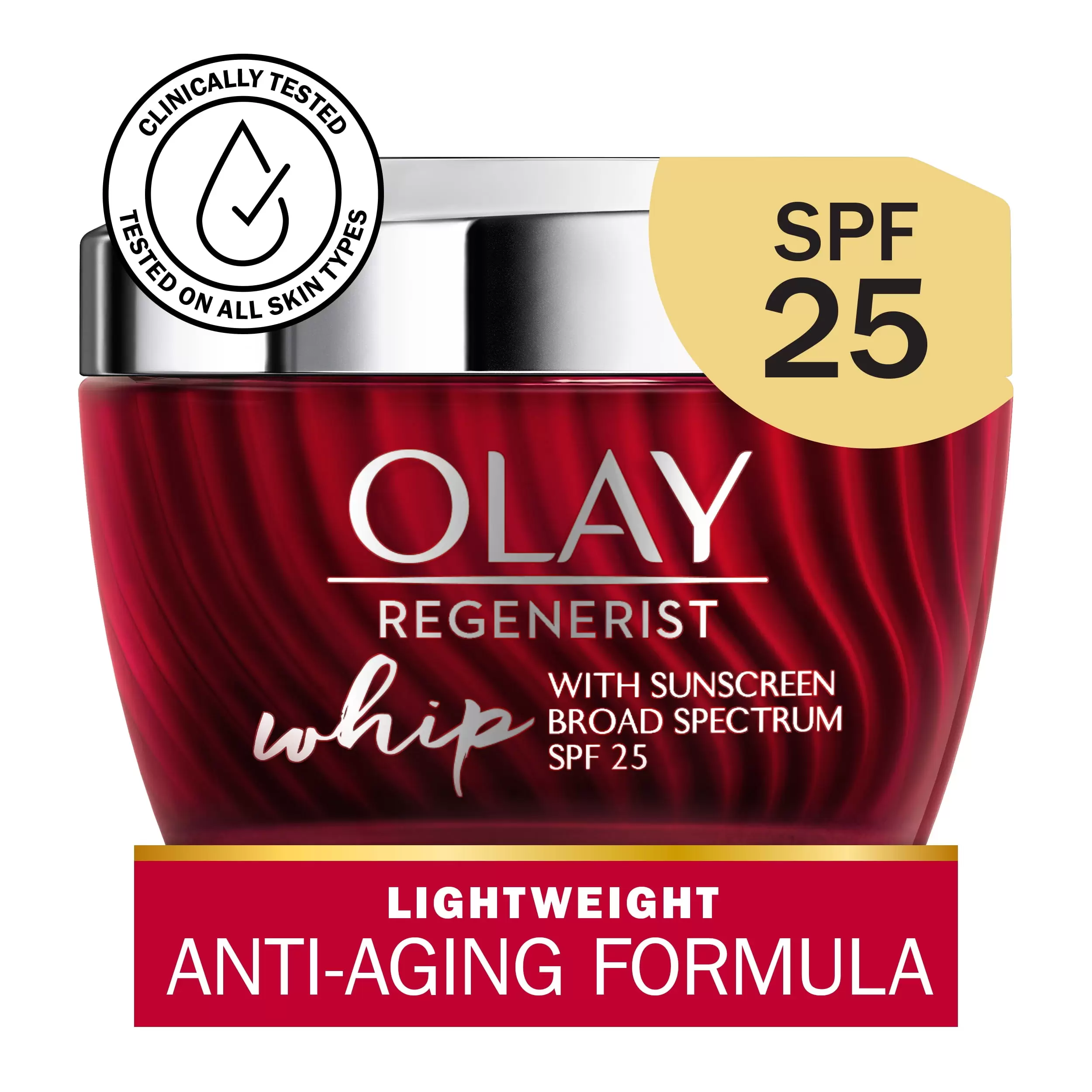 Olay Skincare Regenerist Whip Facial Moisturizer with SPF 25 Sun Protection. 1.7 oz