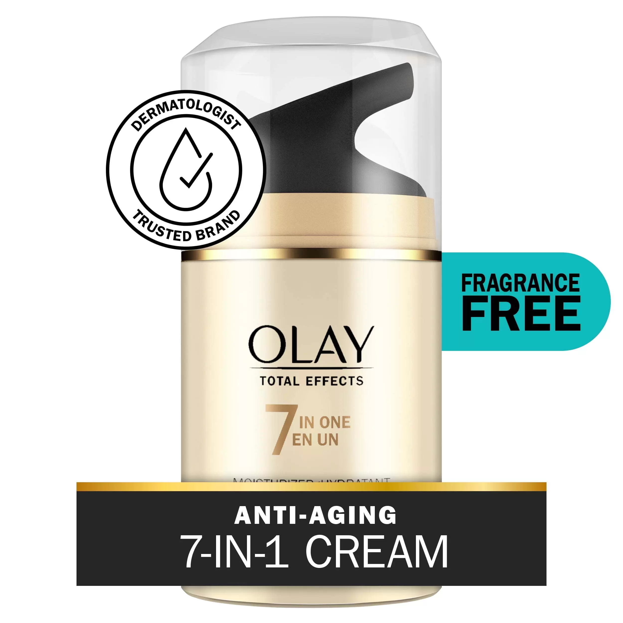 Olay Total Effects Face Moisturizer. Fragrance-Free. Everyday Care for All Skin. 1.7 fl oz