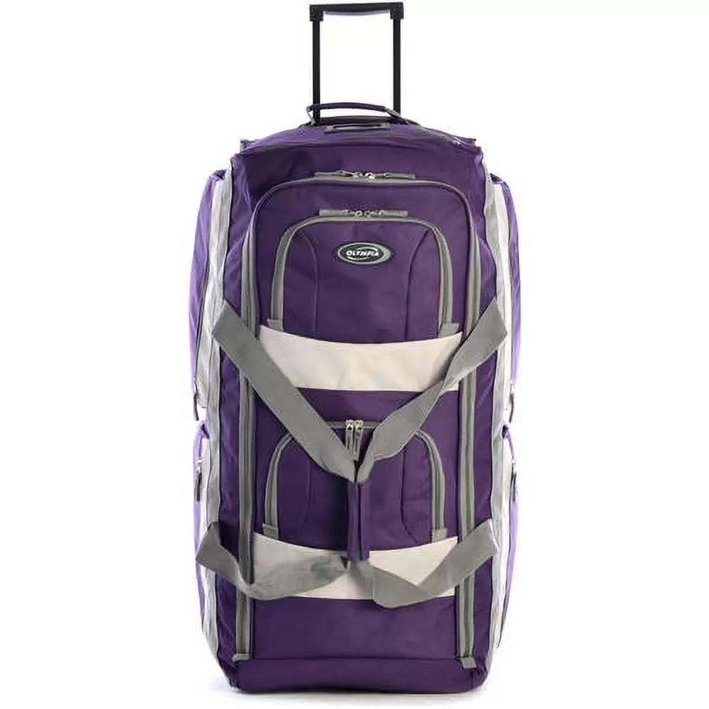 Olympia Travel/Luggage Case (Rolling Duffel) Travel Essential. Dark Lavender