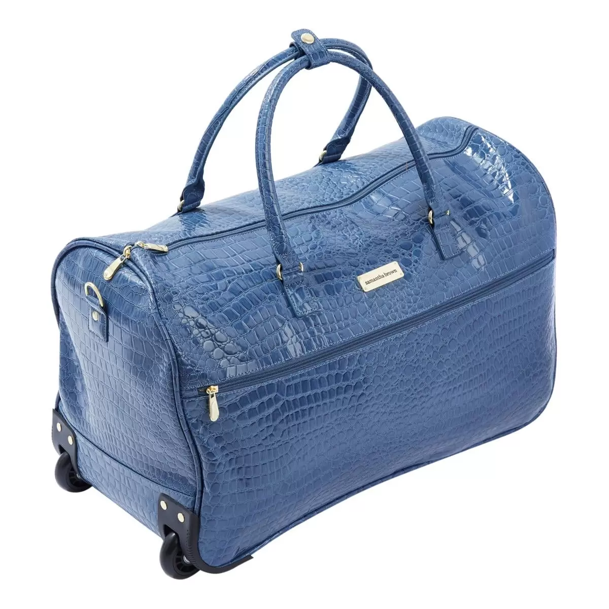 Ombre Collection Embossed Wheeled Weekender Bag Luggage - Peacock