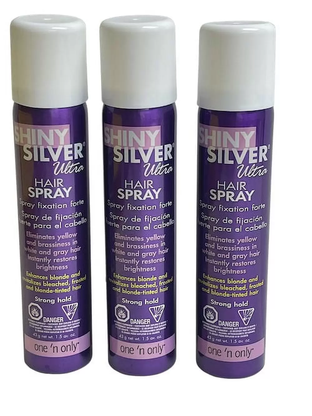 One N Only Shiny Silver Hair Spray Mini. 1.5 oz. - 3 Pack