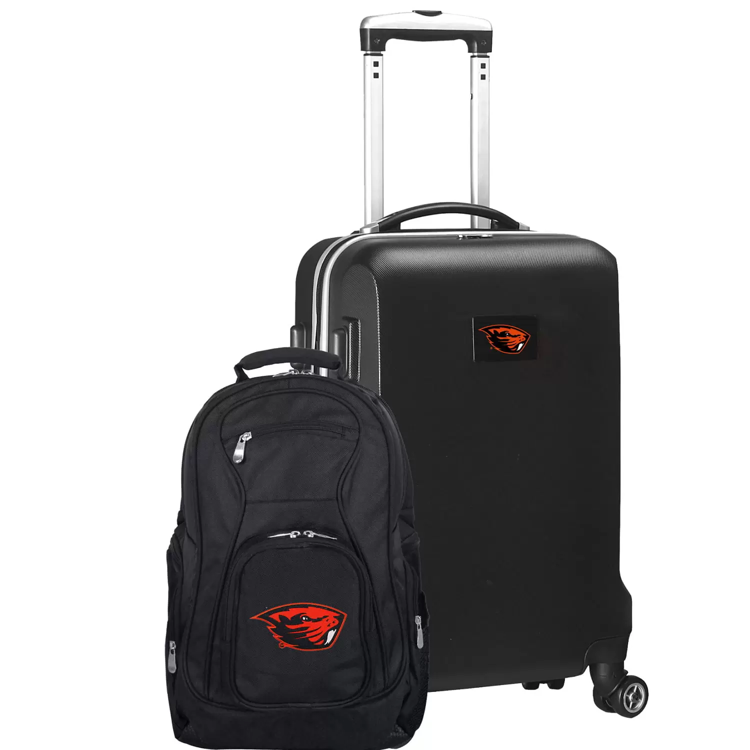 Oregon State Beavers Deluxe 2-Piece Backpack and Carry-On Set - Black