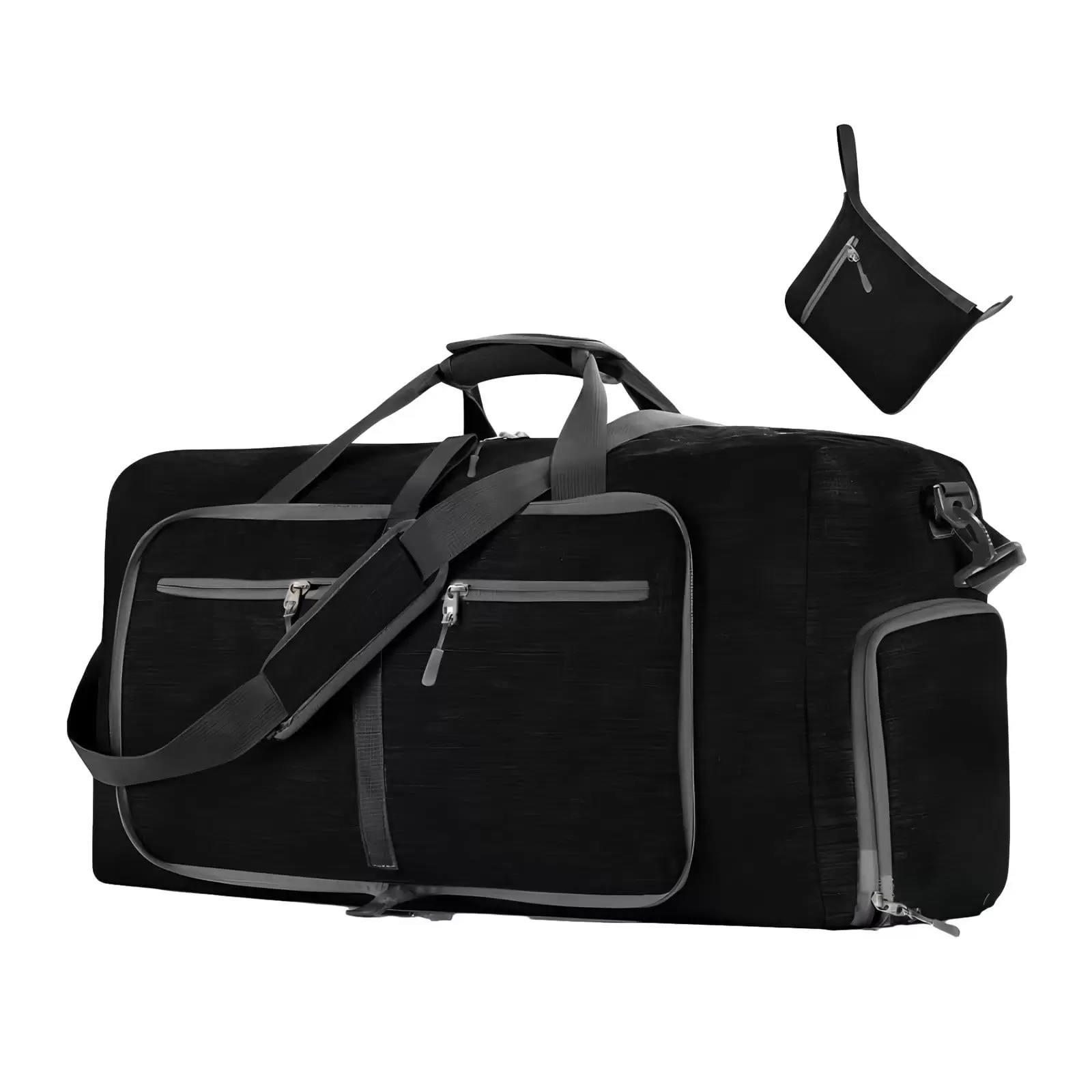 Outoloxit Travel Luggage Bag for Men Foldable Travel Luggage Bag with Shoe Compartment Travel Bag for Men and Women. Black