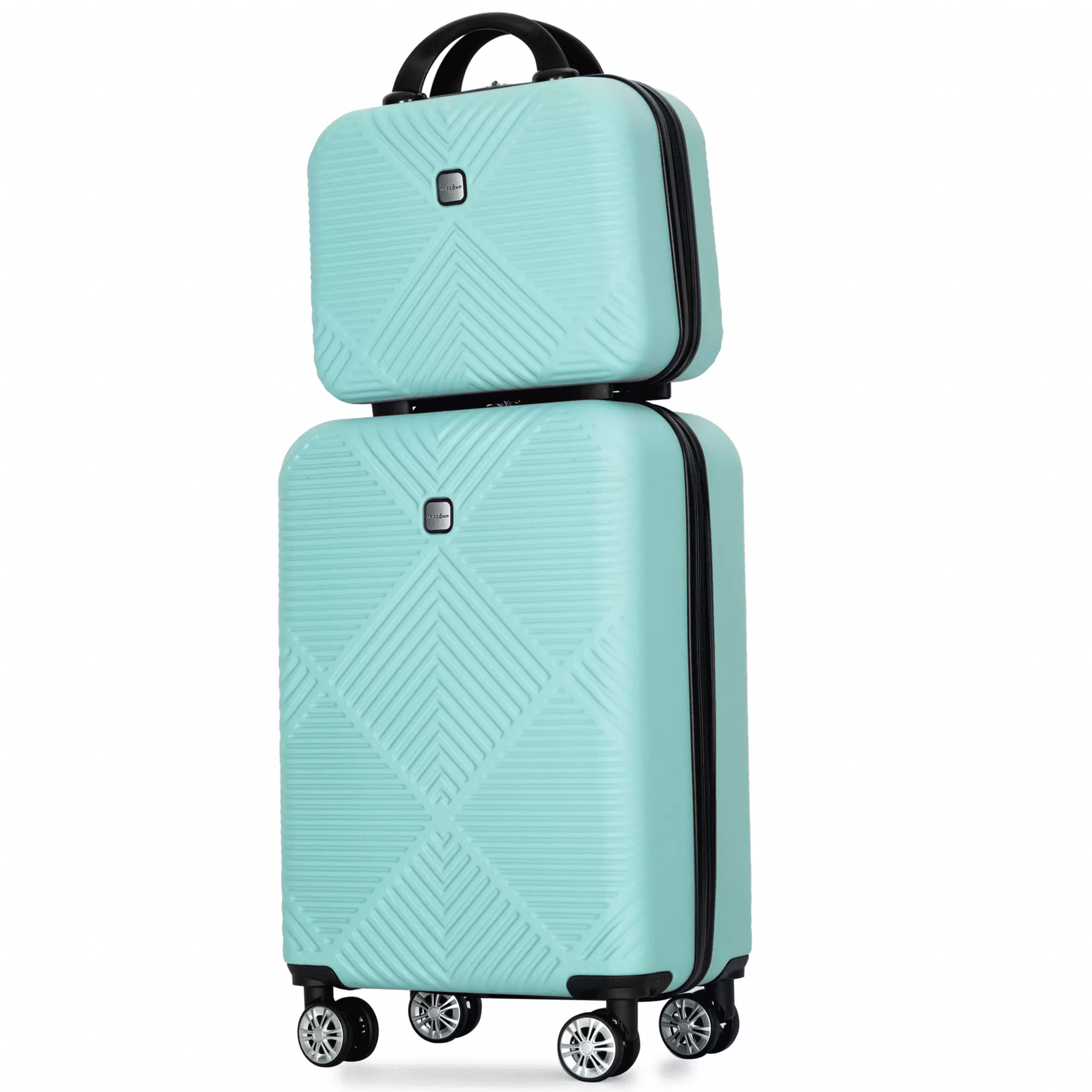 PAPROOS 2 Piece Carry on Luggage Set. 20in 14in Hardshell Suitcase with Spinner Wheels. Hardside Lightweight Carry on Luggage. Light Blue