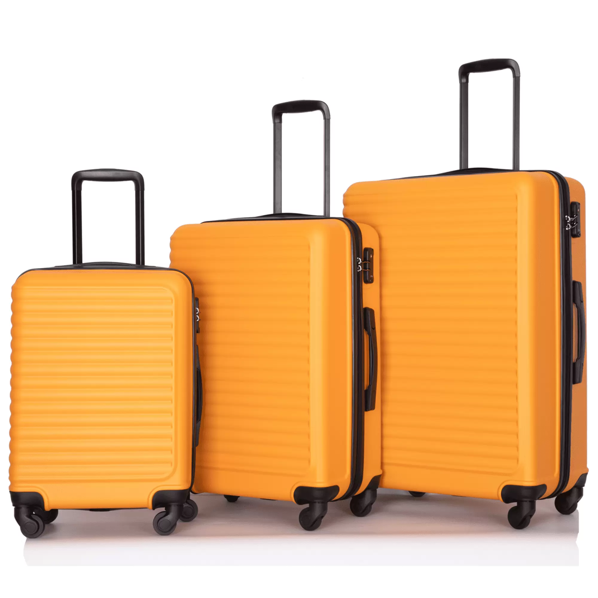 PAPROOS 3 PCS Luggage Set. Carry on Hardside Suitcases Set. 20'' 24'' 28'' Travel Luggage with Spinner Wheels. Cool Lightweight Hardshell Suitcases and Luggage for Women Men. Orange