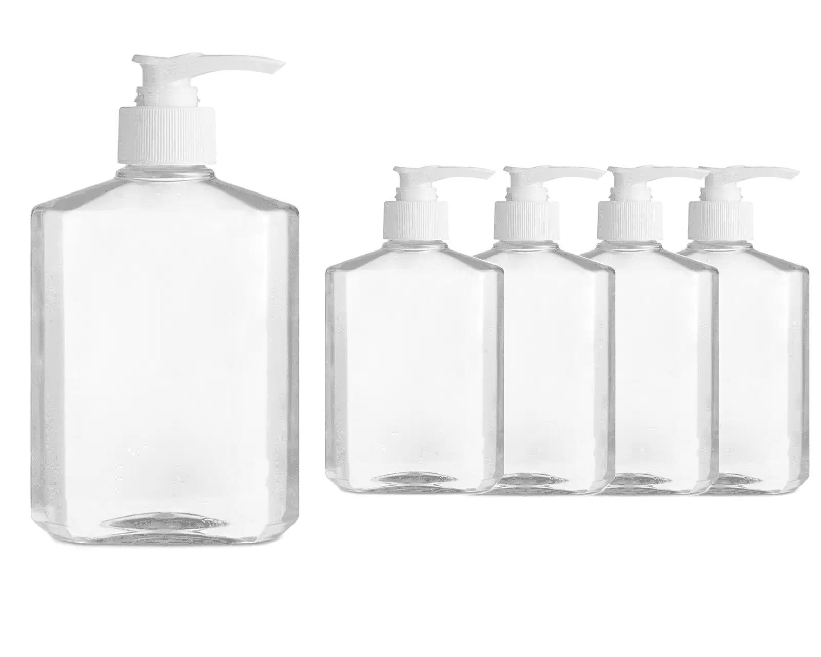 PQS 8 OZ Refillable Travel Bottles w/Dispenser Pump - Liquids/Gels/Lotions (Empty Bottles) (5 Bottles)