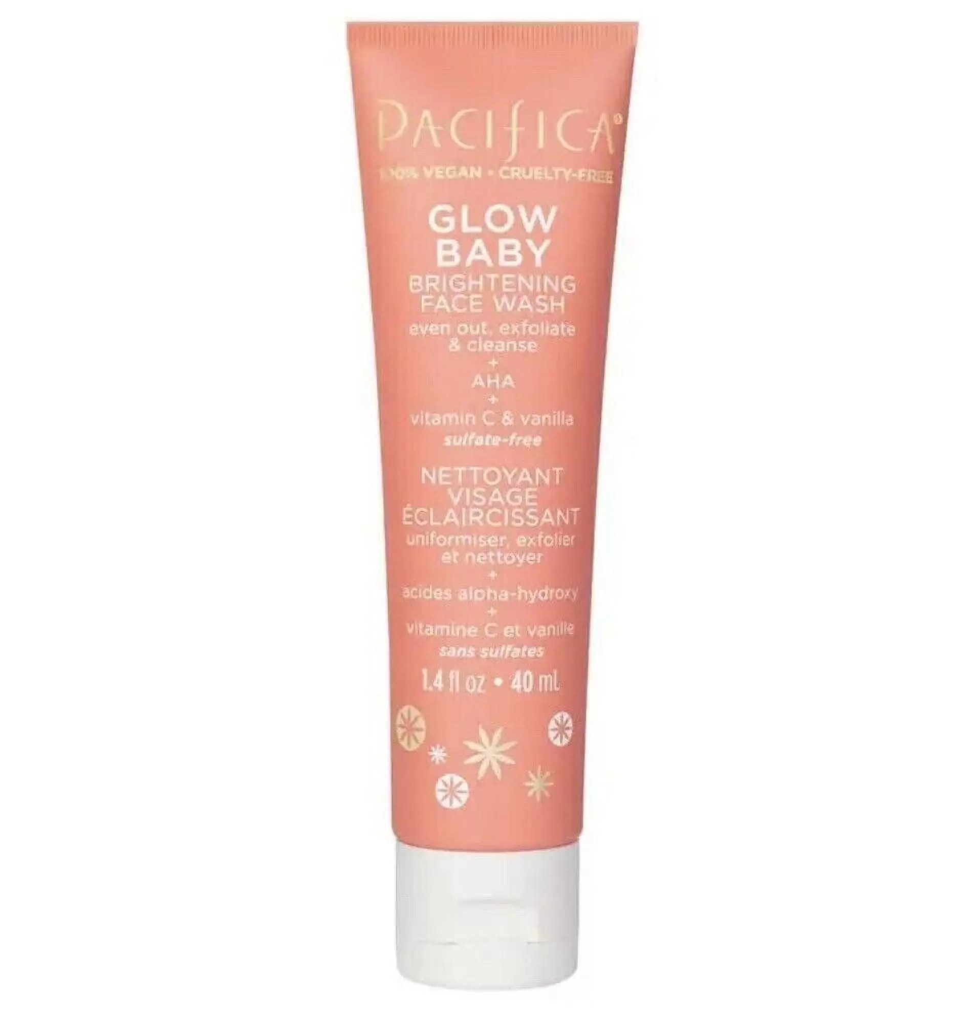 Pacifica Glow Baby Brightening Face Wash Deluxe Travel Size New & Sealed 1.4oz New