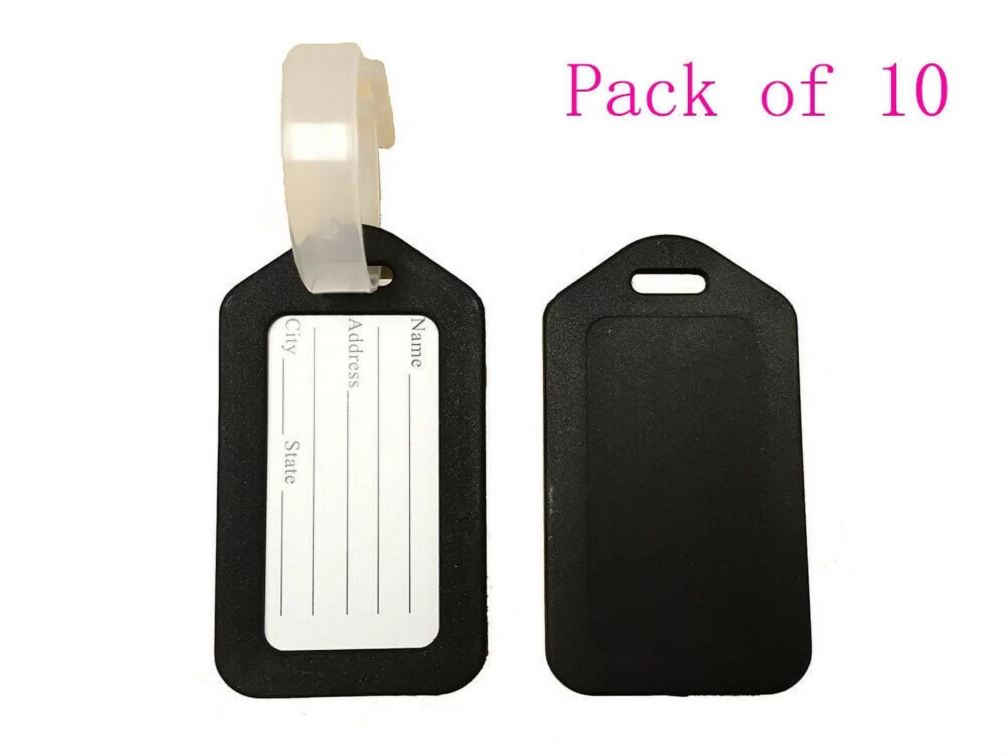 Pack of 10 Travel Luggage Bag Tag Plastic Suitcase Baggage Office Label