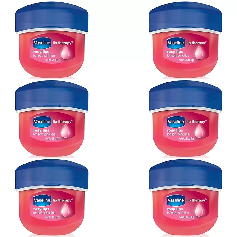 Pack of (6) Vaseline Lip Therapy Lip Balm Mini. Rosy. 0.25 oz