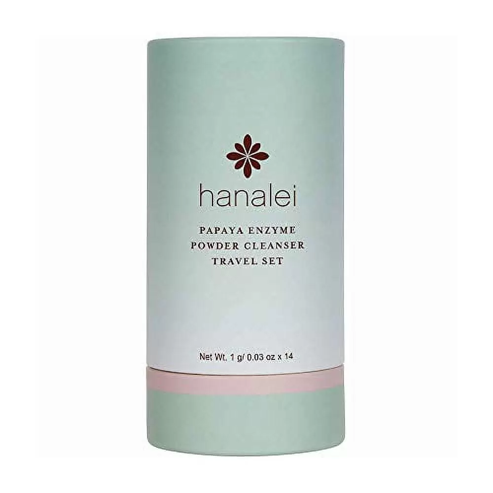 Papaya Enzyme Powder Face Cleanser by Hanalei (Cruelty free. Paraben free) (Travel Set 14 packets x 1g)