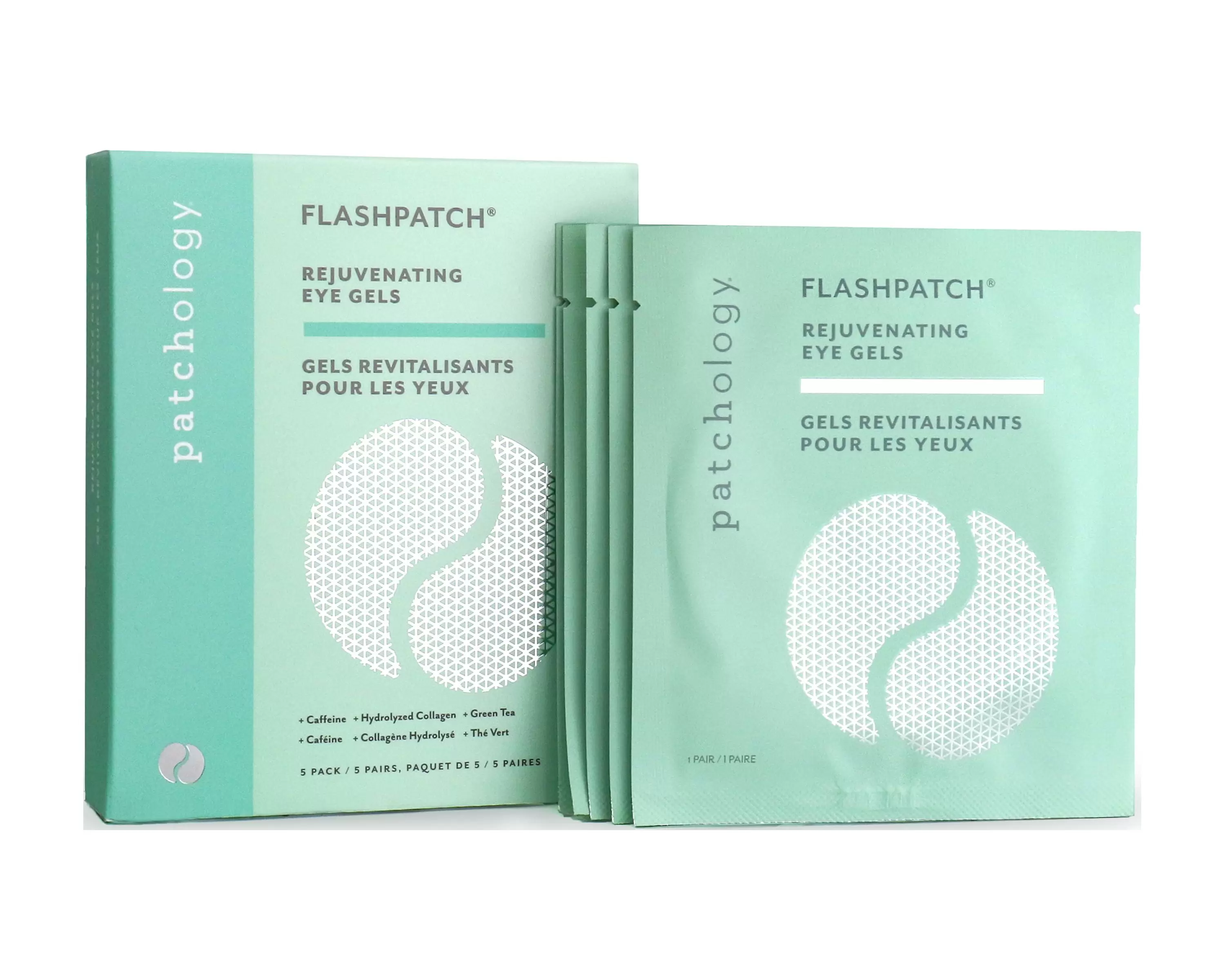 Patchology FlashPatch Rejuvenating Under Eye Face Mask Gels Day and Night Use. 5 Count