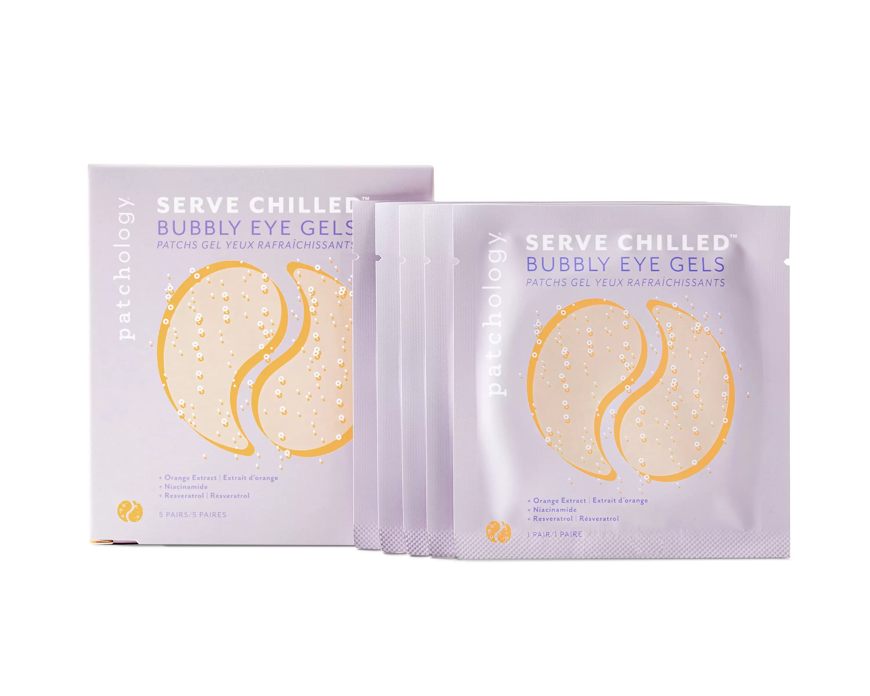 Patchology Serve Chilled Bubbly Under Eye Face Mask Gels- 5 Pairs/ Box