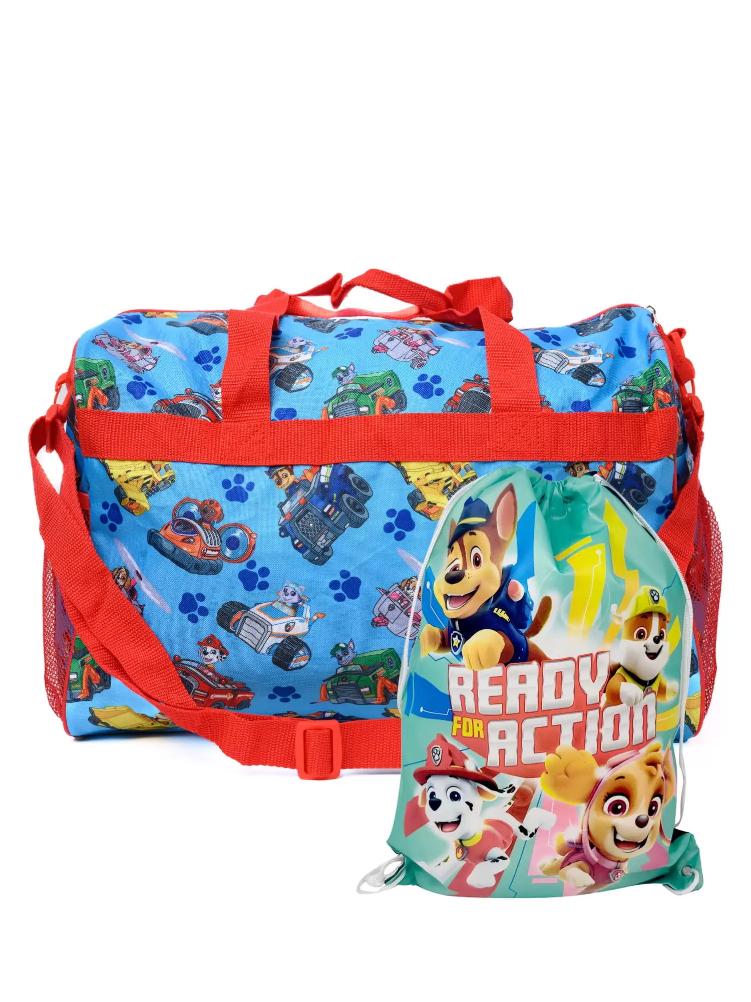 Paw Patrol Duffel Bag 16 Travel Carry-On Marshall Chase & Drawstring Sling Bag