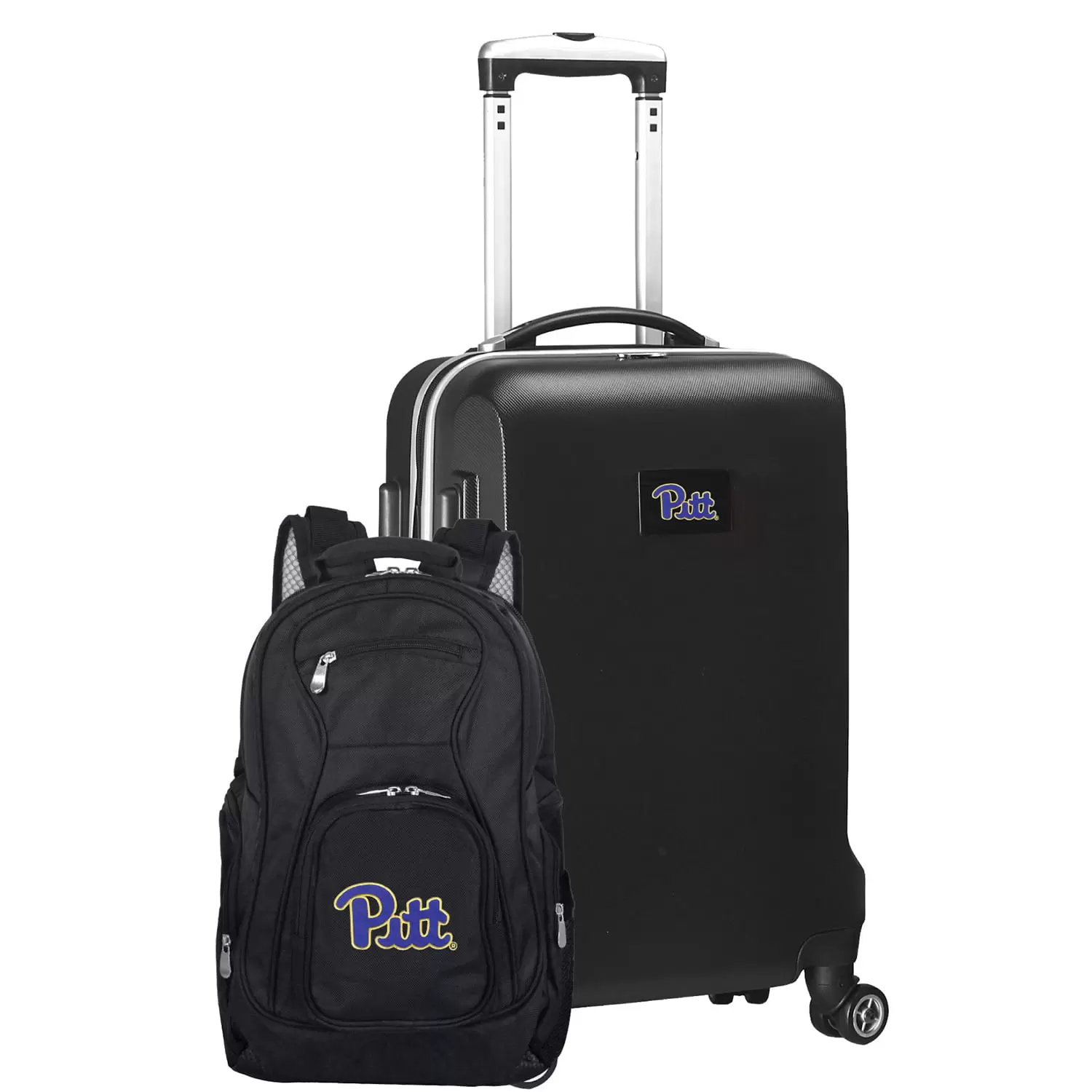 Pitt Panthers Deluxe 2-Piece Backpack and Carry-On Set - Black