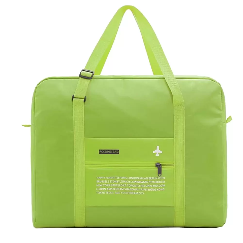 Polyester Waterproof Portable Travel Bag Large Capacity Packable Lightweight Foldable Hand Bag Luggage Duffle Bag for Fitness Shopping (Green)