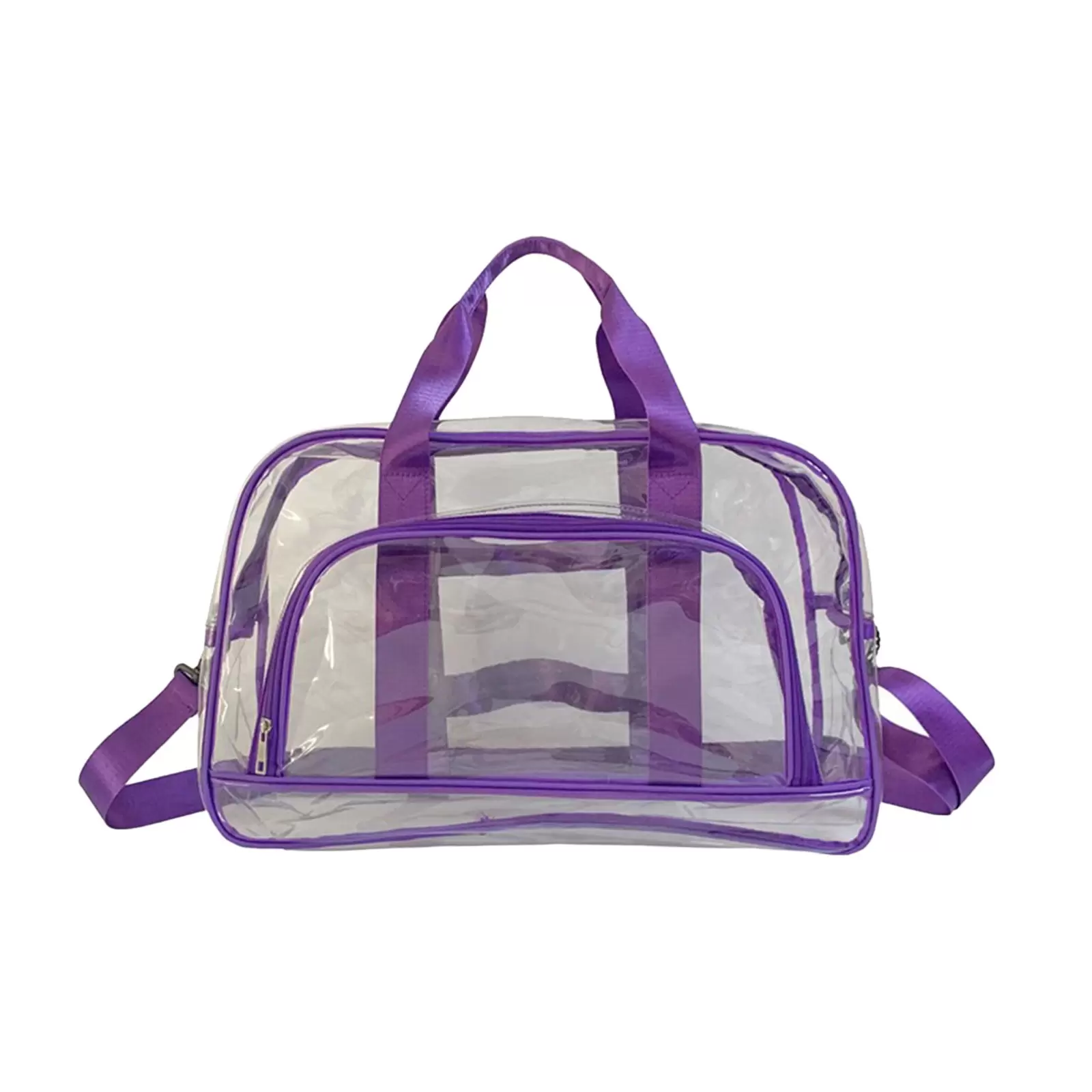 Pompotops Transparent Short Travel Bag. Sports Gym Tote Bag Large Capacity Hand Luggage Swimming Bag Messenger Bag. Clear Vinyl Beach Bag. Ball Game Concert Clear Tote Shoulder. Travel Duffel Bags