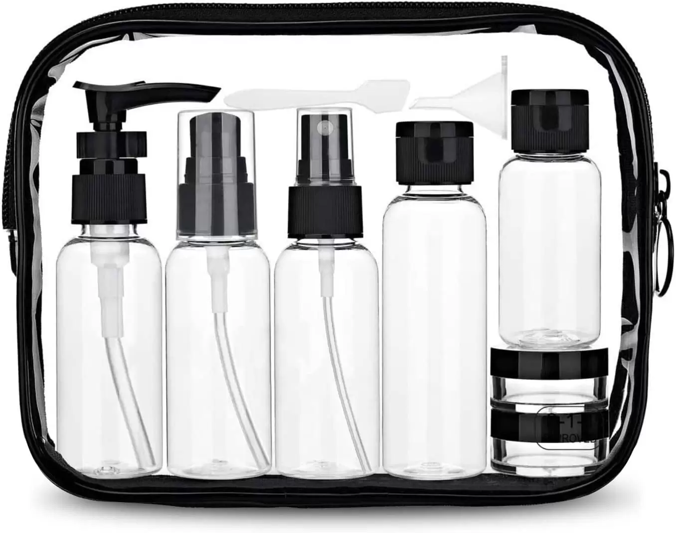 Portable Travel Bottles Kit TSA Approved Leak Proof Toiletry Containers Set Clear Cosmetic Containers for Lotion Shampoo Cream Soap Flight Size