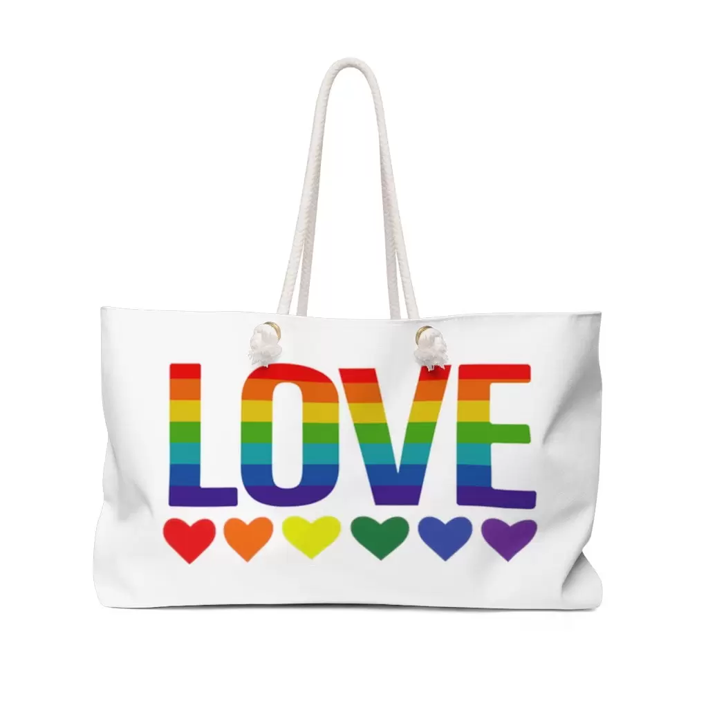 Pride Weekender Bag. White. Unisex. Luggage. Cosplay Moon Overnight Travel Bag