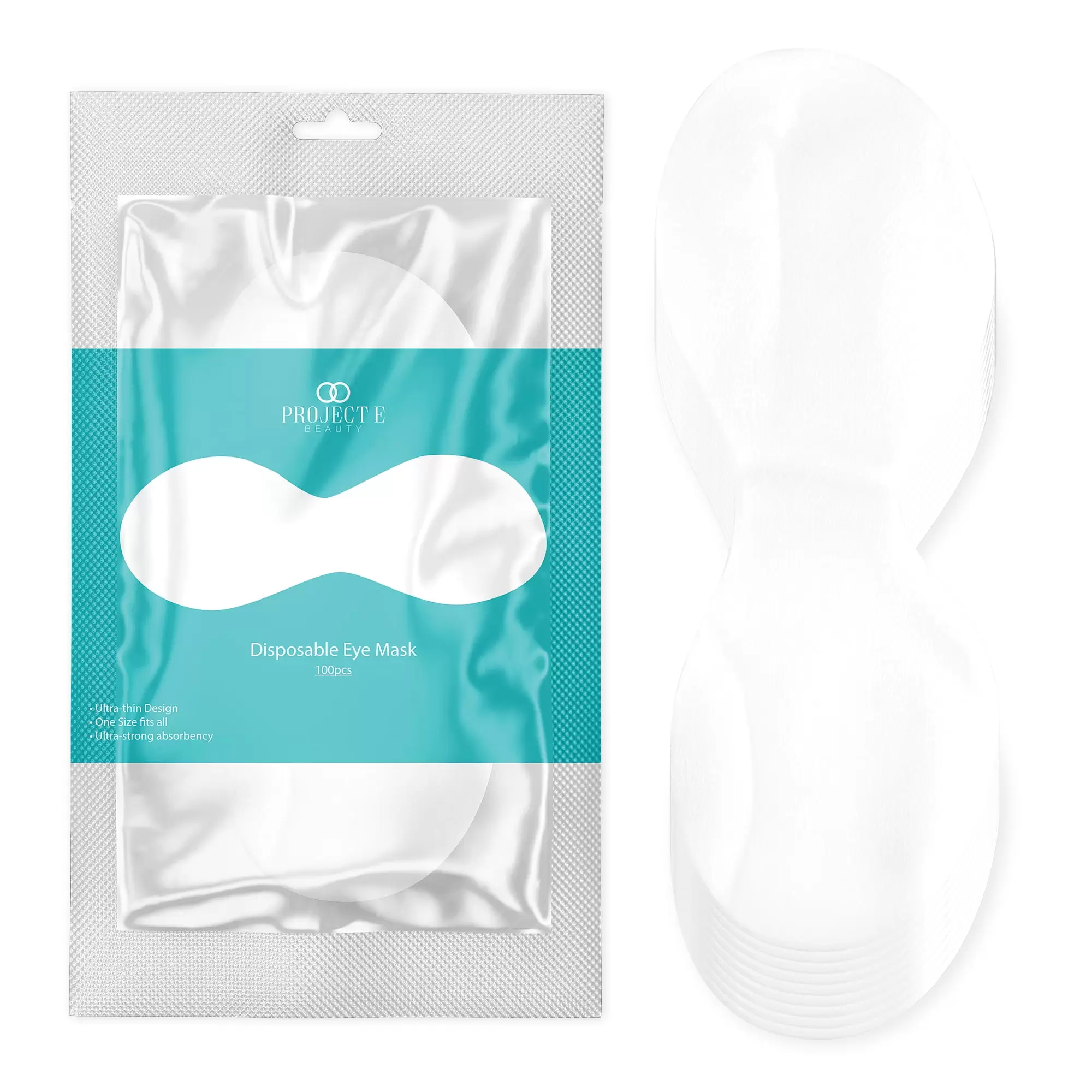 Project E Beauty 100pcs Disposable Eye Masks | Non-Woven Cotton Pads | Nourishing for Tired Skin