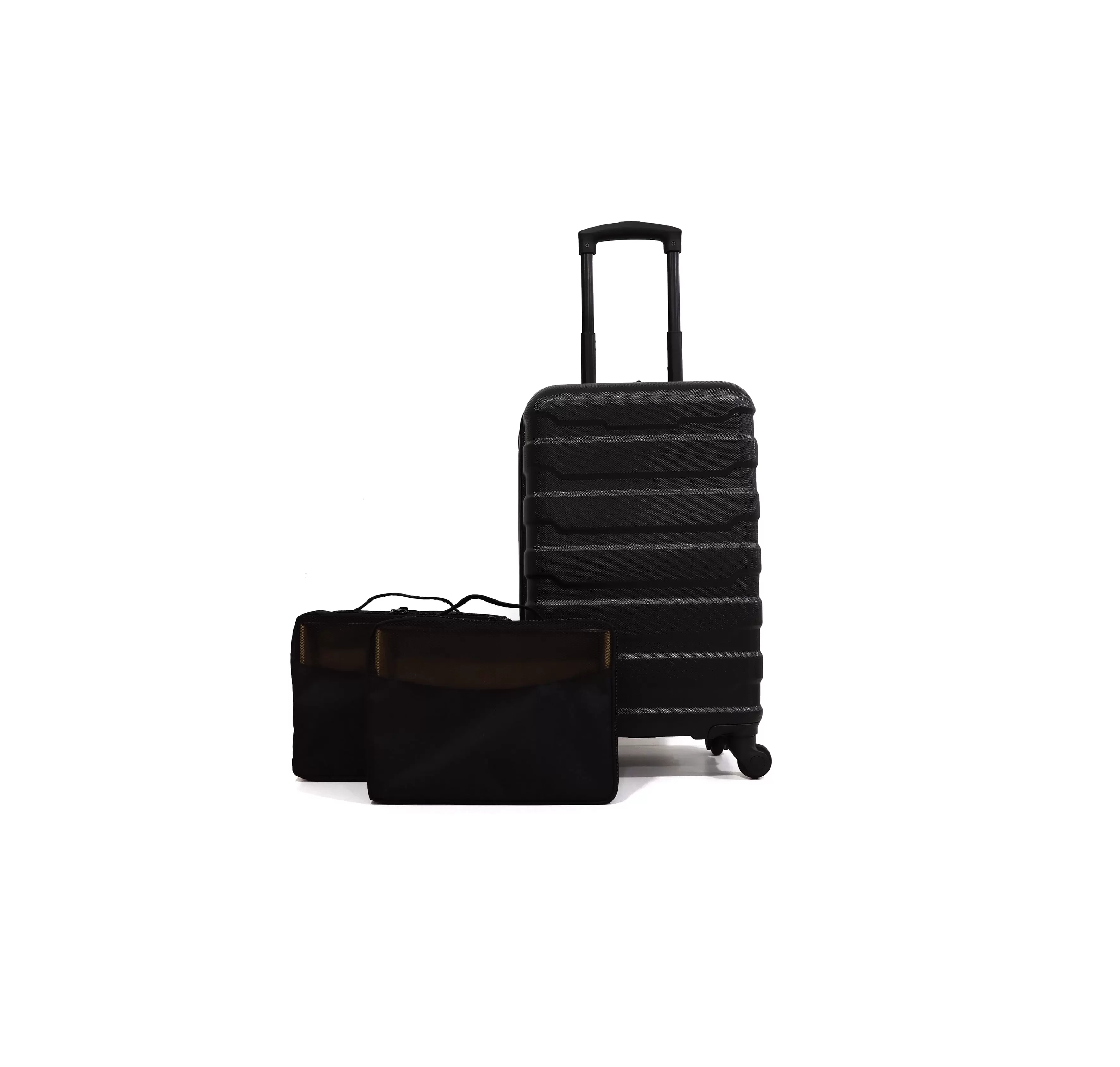 Protege 1 Piece 20 Hardside Carry-on ABS Luggage with 2 Packing Cubes Black