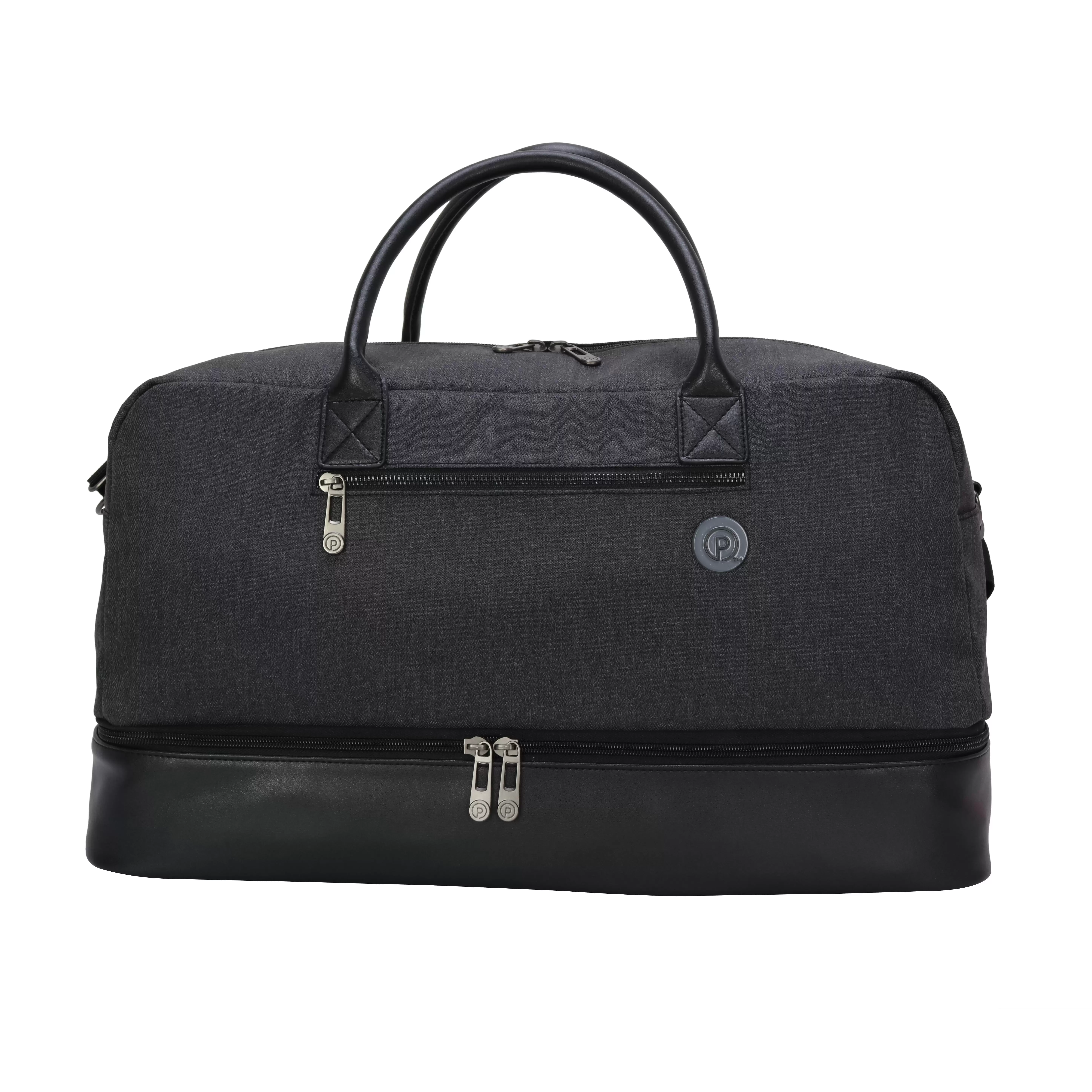 Protege 21 In Drop-Bottom Weekender Travel Duffel Bag. Charcoal