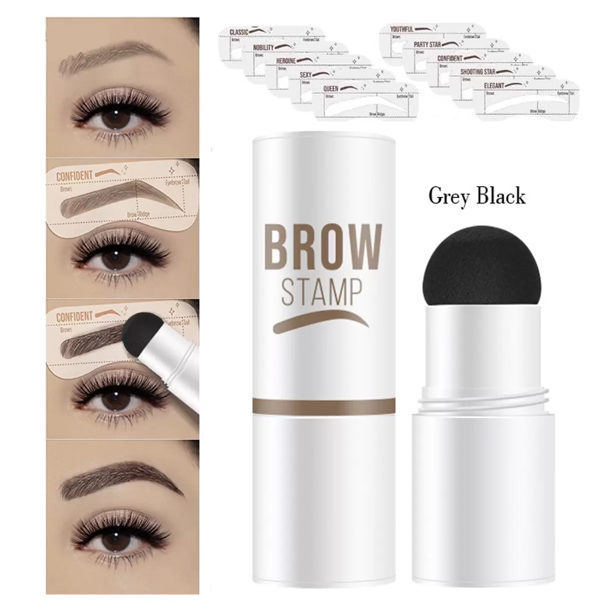 QingY-Waterproof Eyebrow Stencils. Reusable Makeup Brow Stencils. Brow Powder Stencils. Eyebrow Pen Brush Kit. 1-Step Brow Stencils Shaping Kit. 10 Eyebrow Stencils