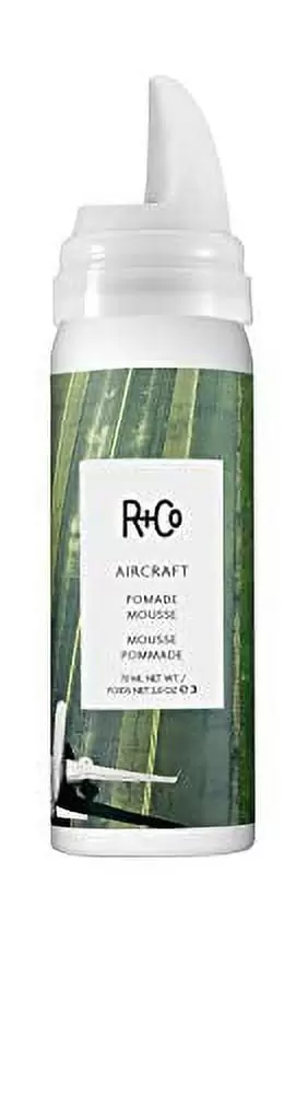 R+Co Aircraft Pomade Mousse Travel | Mousse For Body. Shape + Second-Day Texture | Vegan + Cruelty-Free | 2 Oz