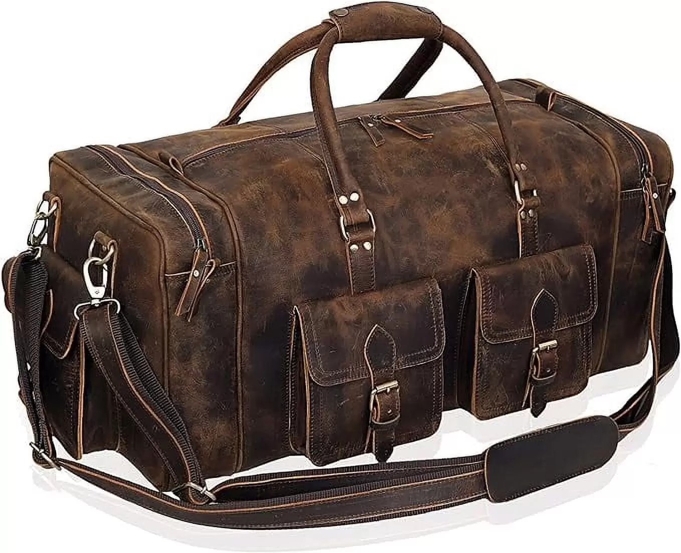 RUZIOON Large duffel bags for men hold all leather travel bag overnight gym sports weekend bag (32 XX-Large)