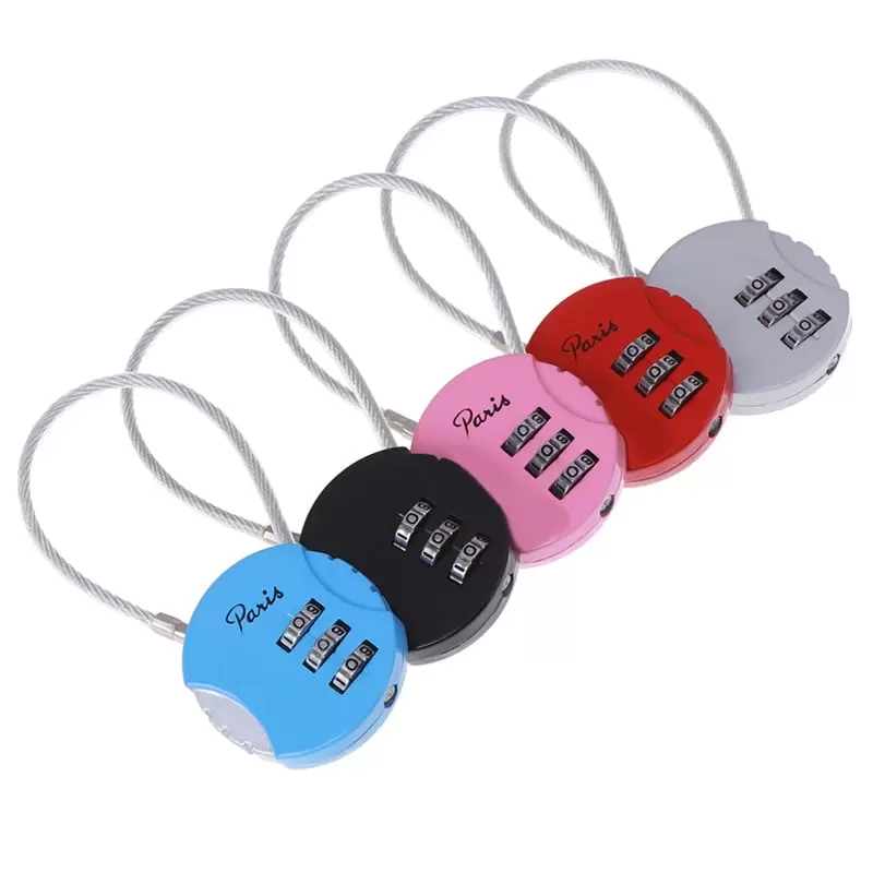 Racing Butterfly 1Pc 3.7*9cm Mini 3 Digit Combination Travel Luggage Suitcase Code Lock Padlock