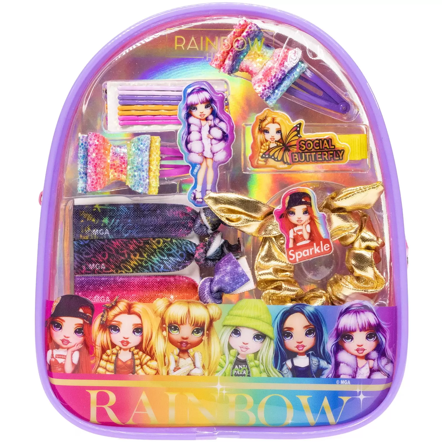 Rainbow High - Townley Girl Hair Accessories Backpack Make-up Set for Girls. Ages 3+