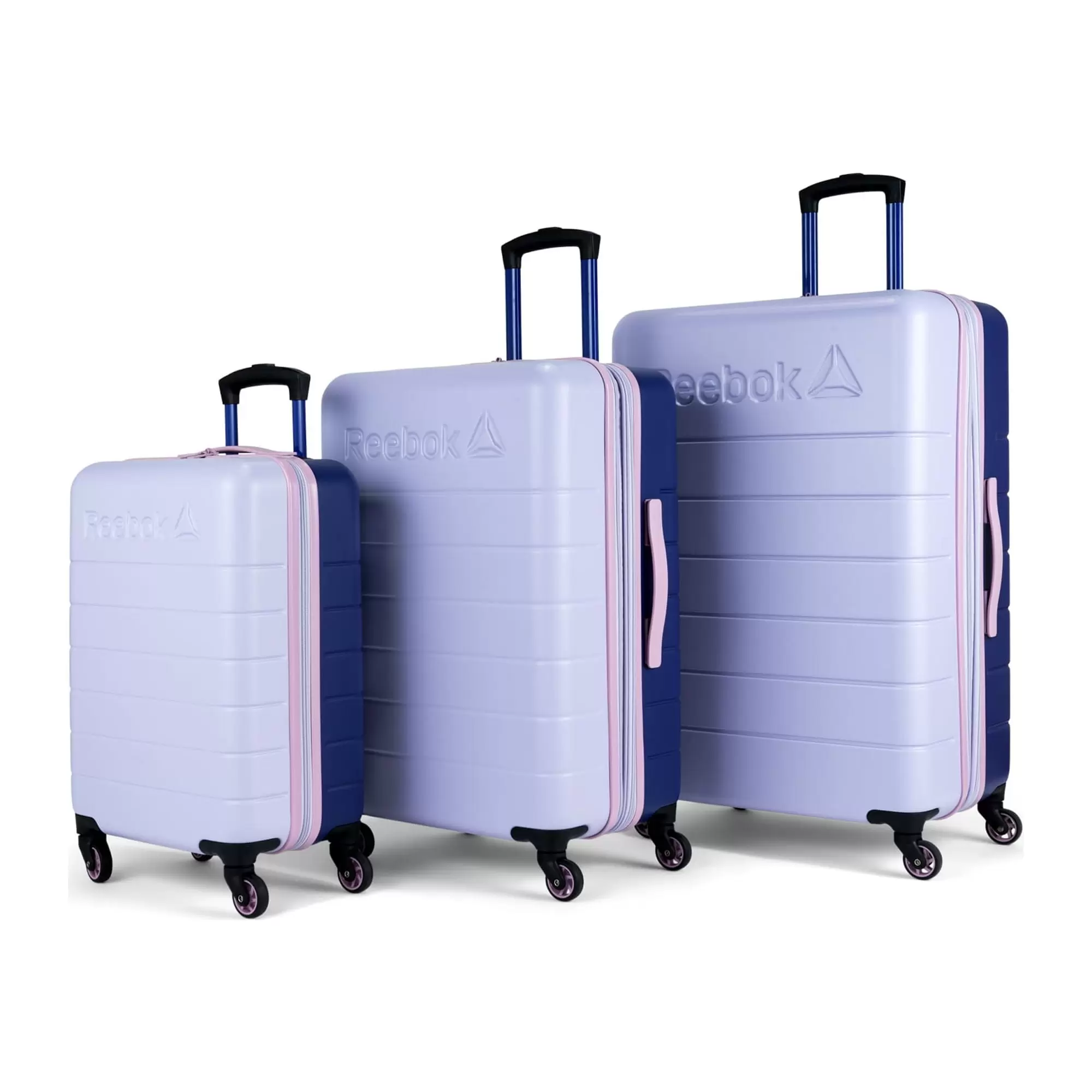 Reebok- Double Dribble Collection - 3 piece hardside set luggage nested - ABS (Carry-on. 24. 28)