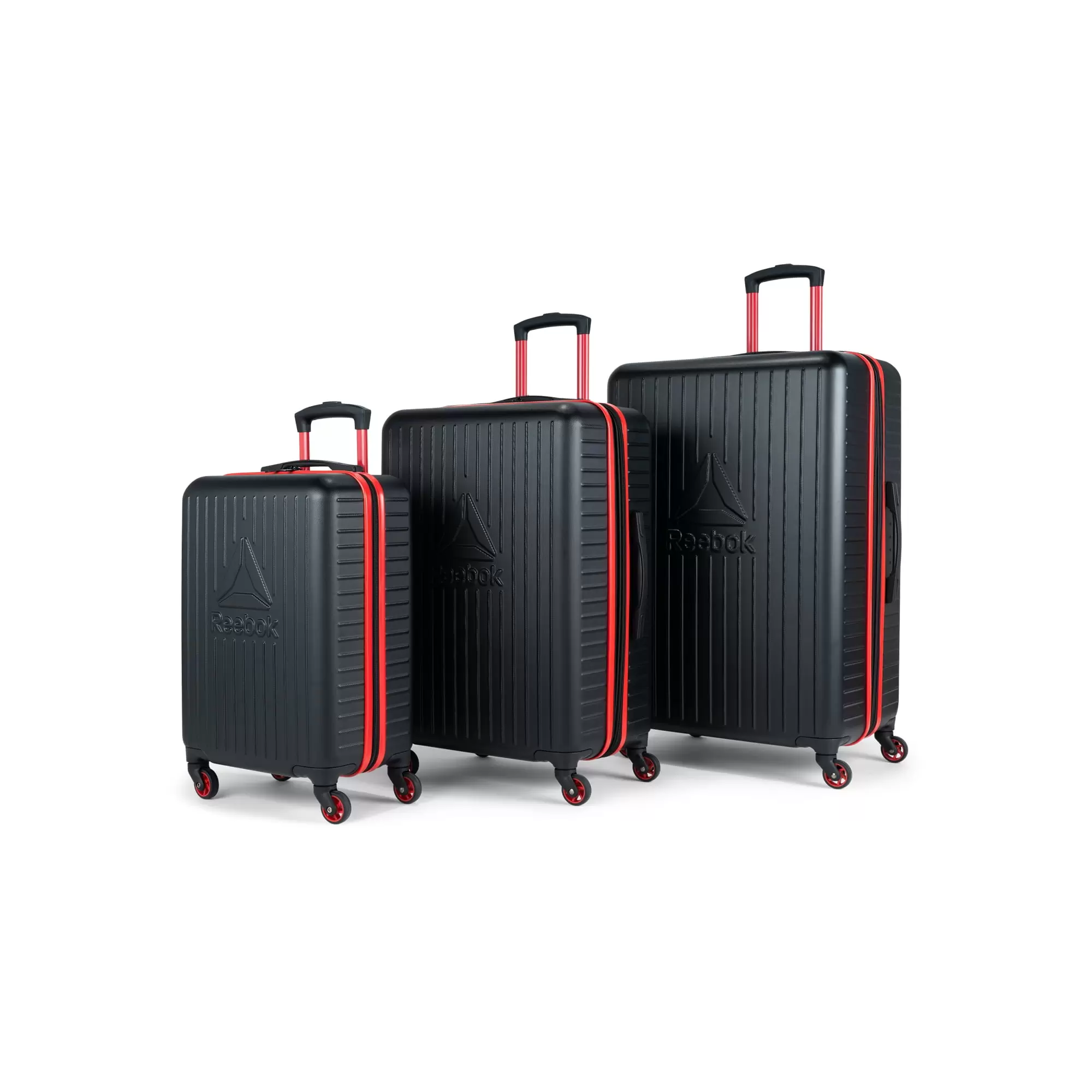 Reebok- Hoop Collection - 3 piece hardside set luggage nested - ABS (Carry-on. 24. 28)