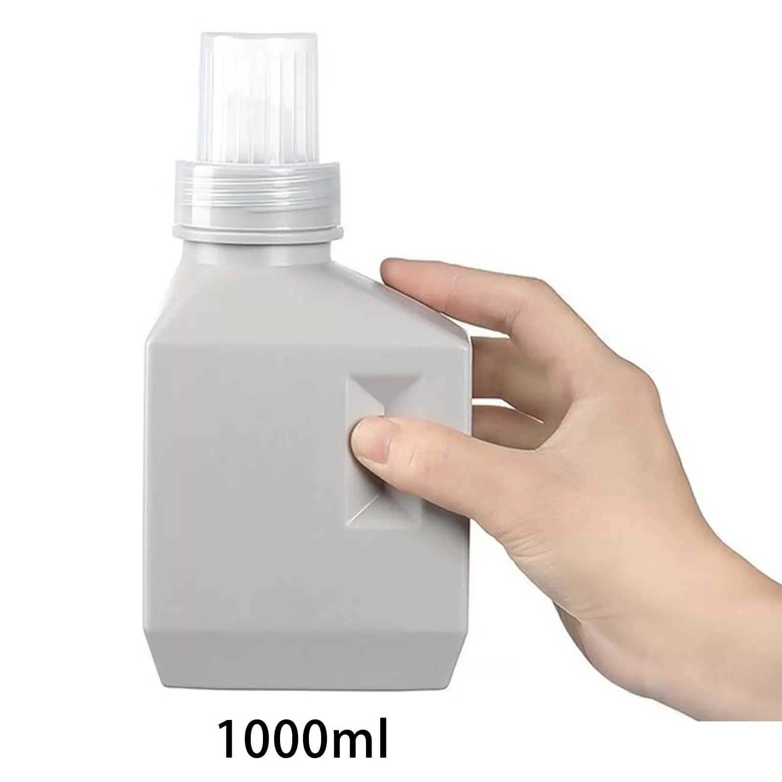 Refillable Laundry Bottle Non-Leak and label Empty Liquid Container for Bleaching Agent Detergent Room Decor Sub Bottling - Gray 1000ML