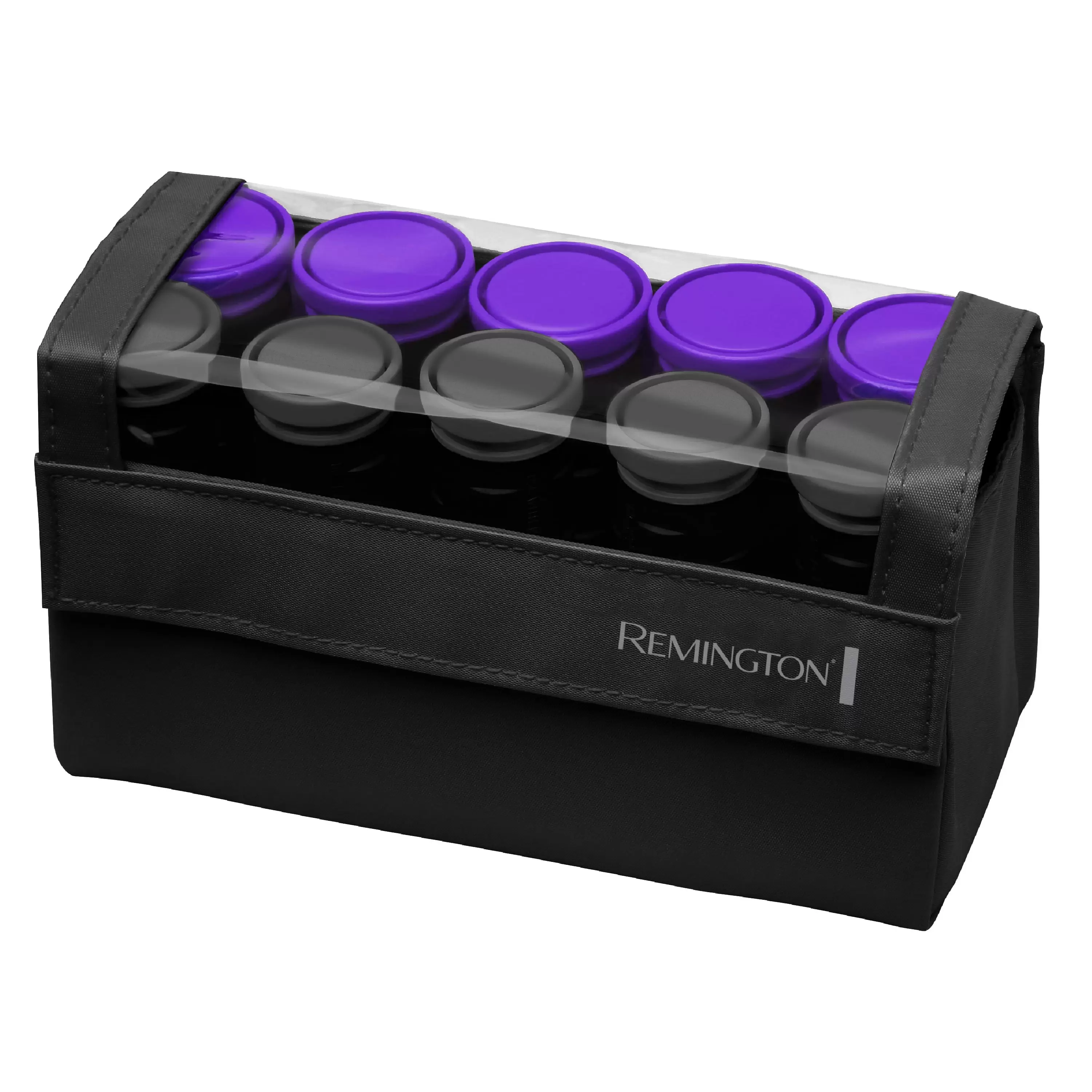 Remington Travel Size Professional 1.25 Compact Ceramic Hot Hair Rollers. 10 Piece Set. Anti-Static Technology. Ionic. Black